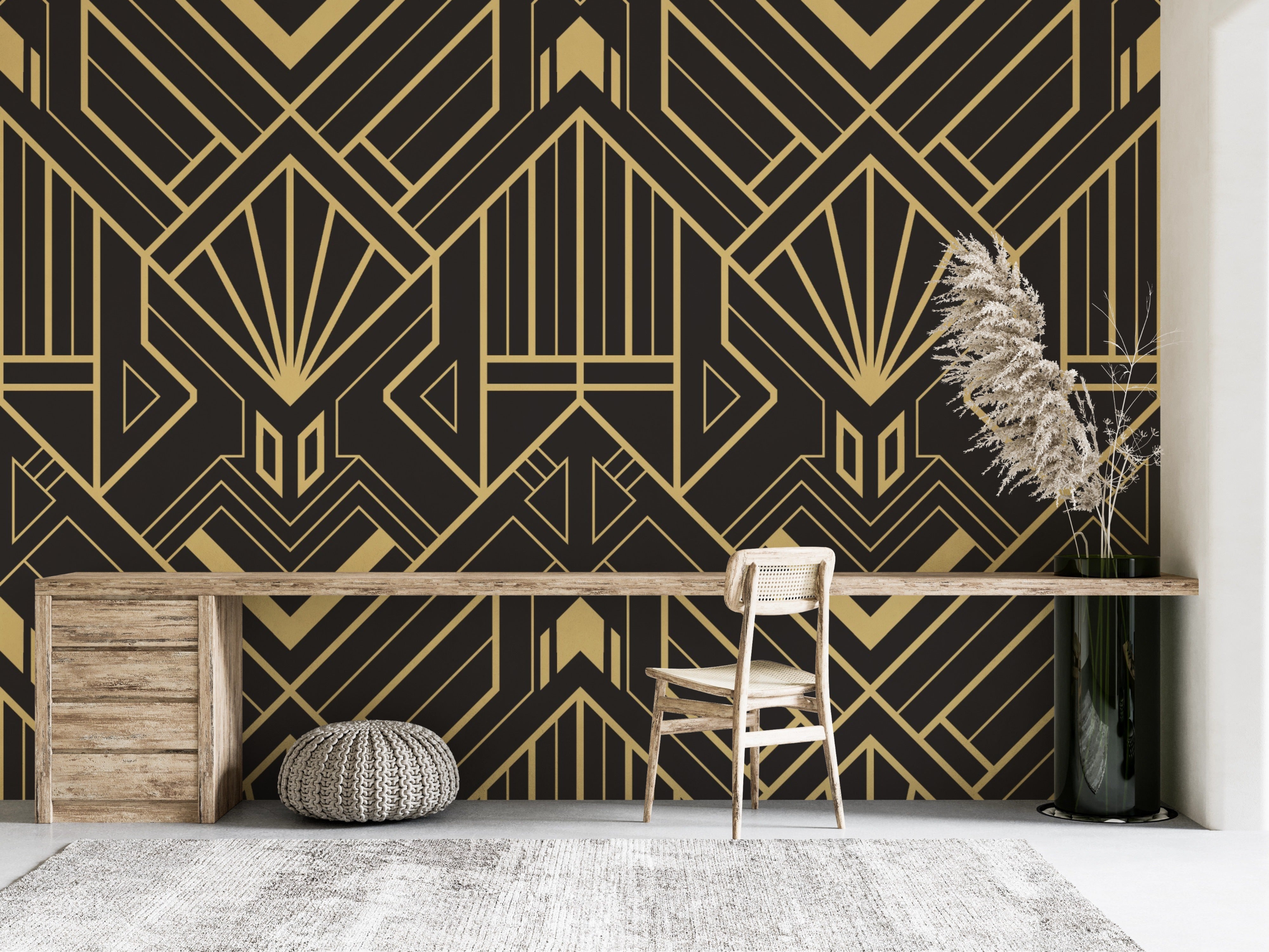 Golden Ancient Pattern Wallpaper