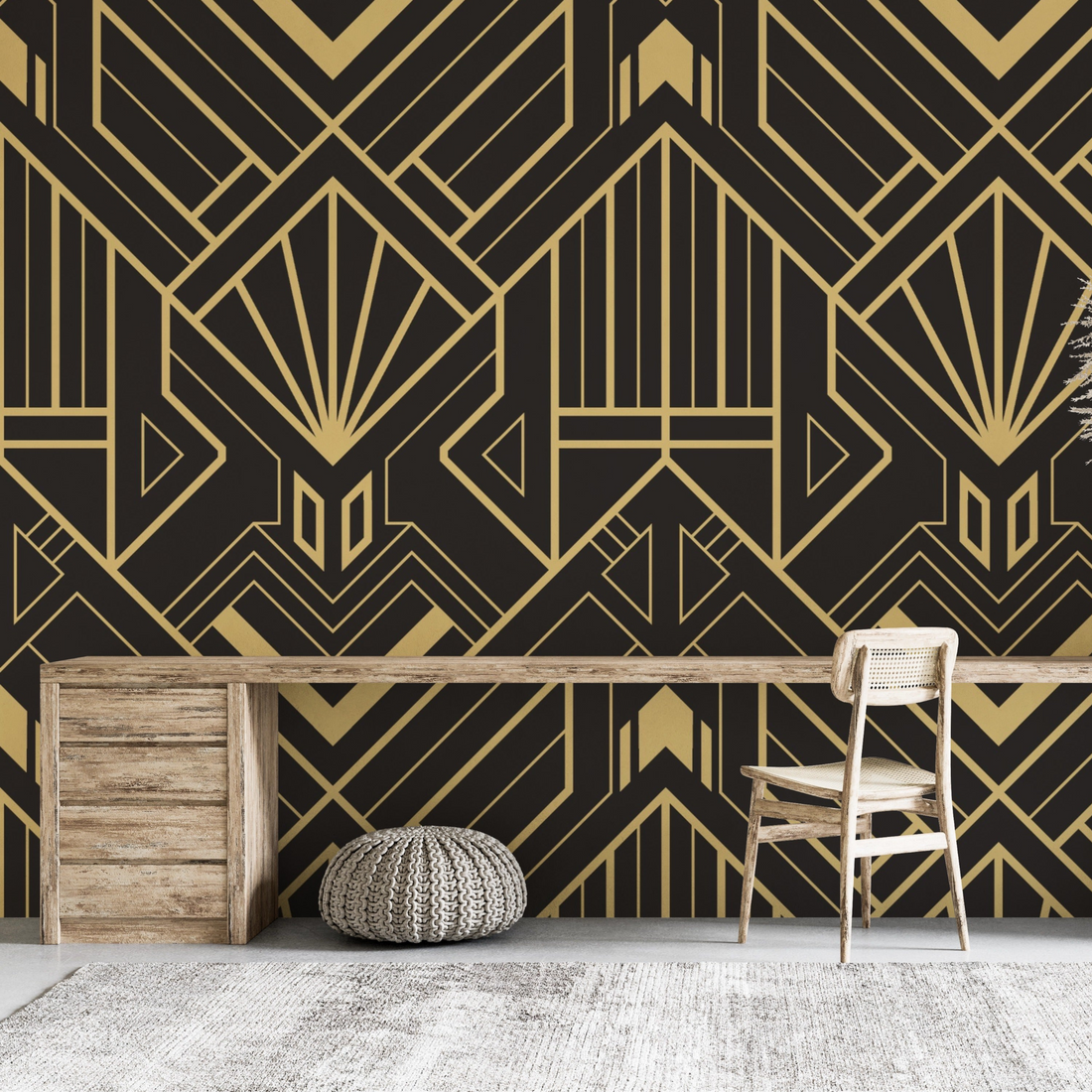 Golden Ancient Pattern Wallpaper