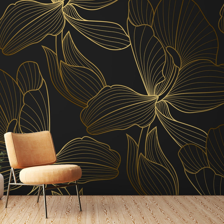 Golden Floral Petal Wallpaper