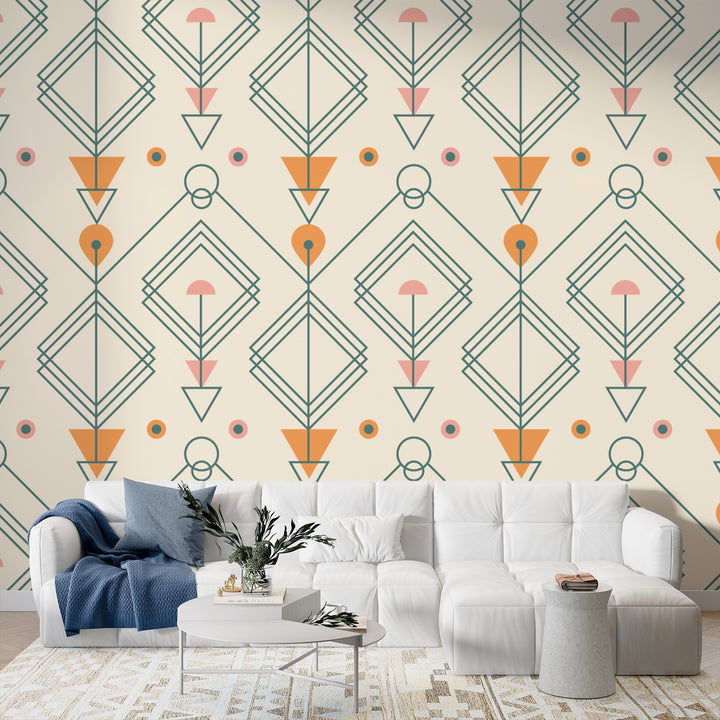 Abstract Orange Pattern Wallpaper