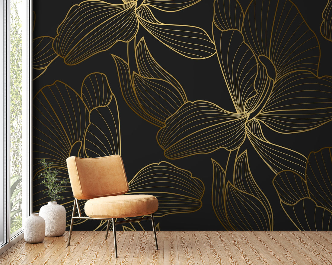 Golden Floral Petal Wallpaper