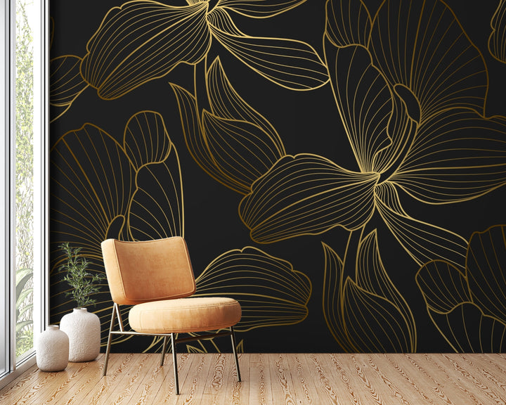 Golden Floral Petal Wallpaper