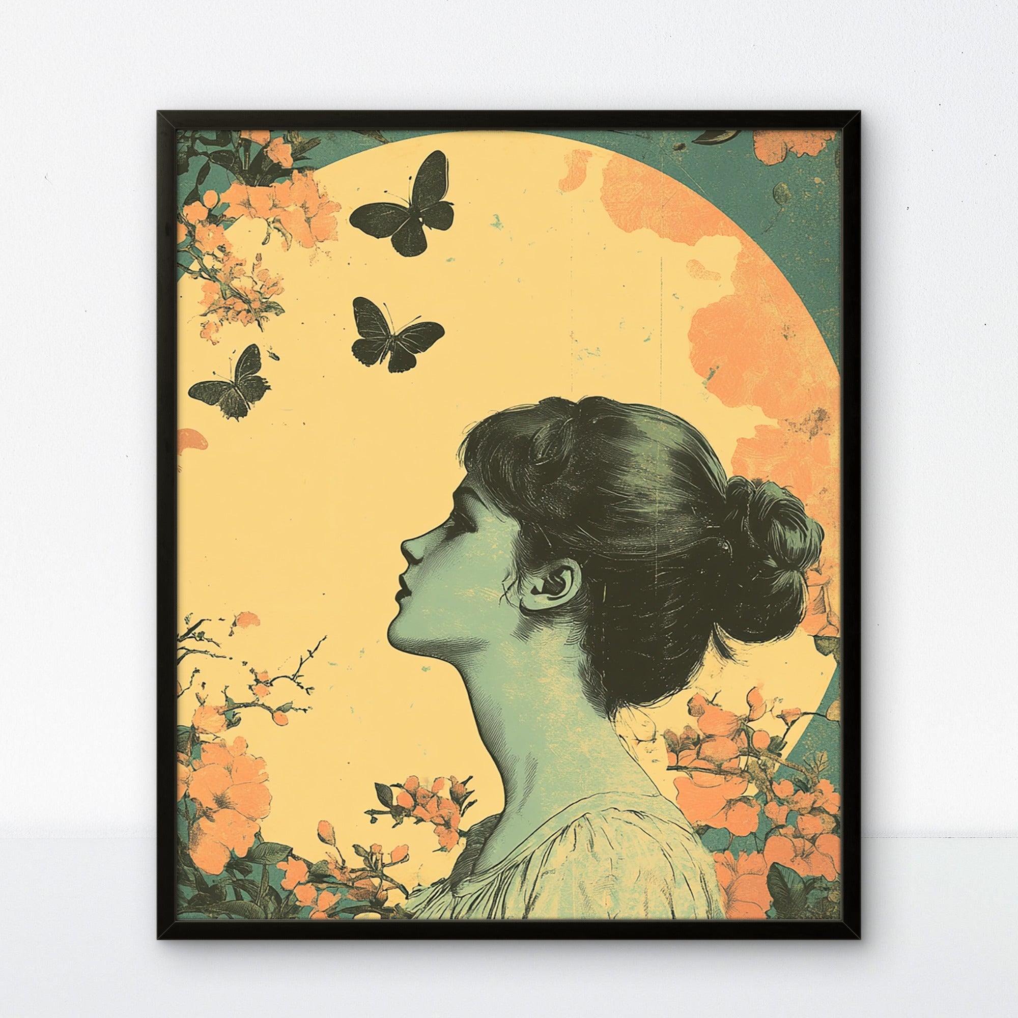 Vintage Woman with Butterfly