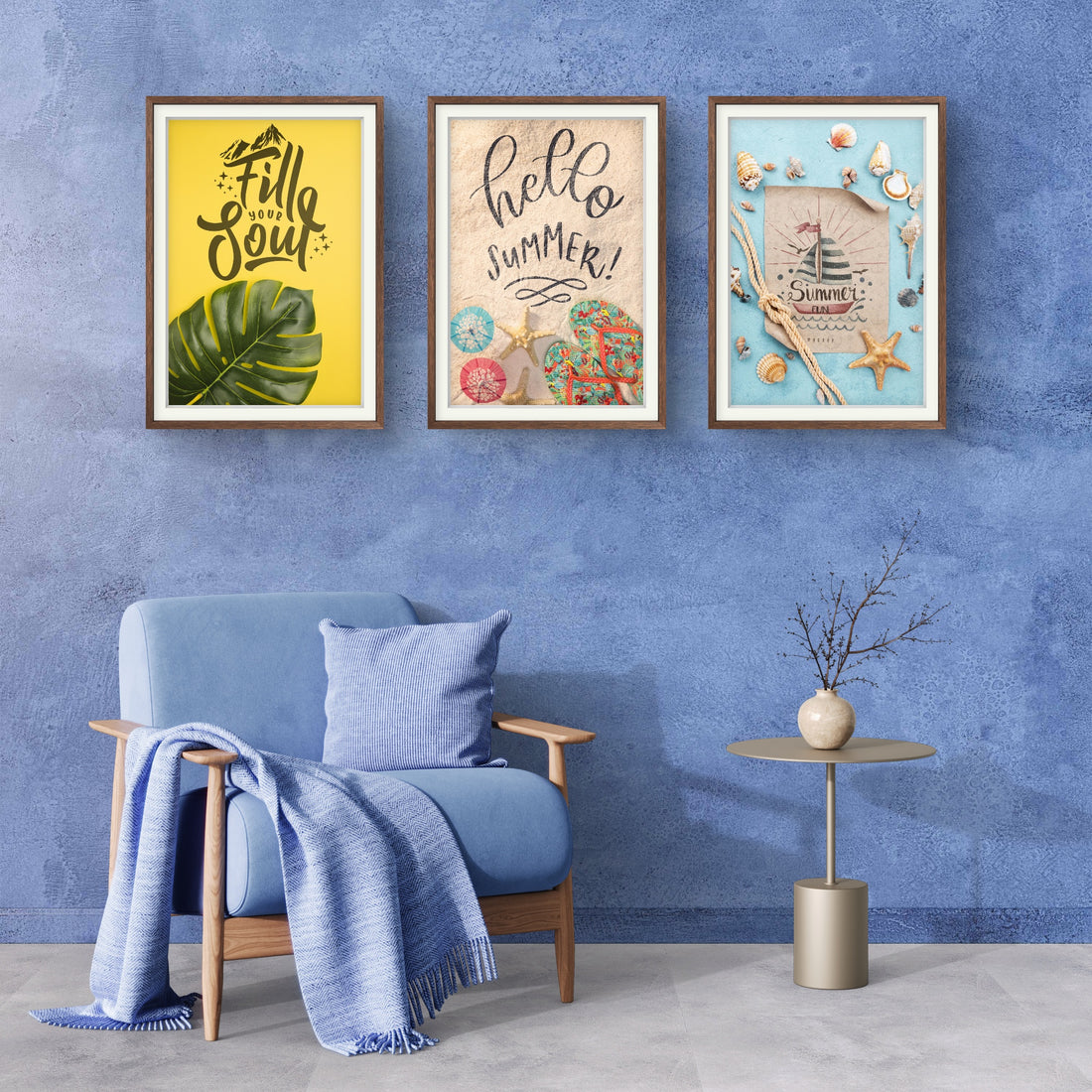 Set of 3 Pcs Colourful Quotes Portrait