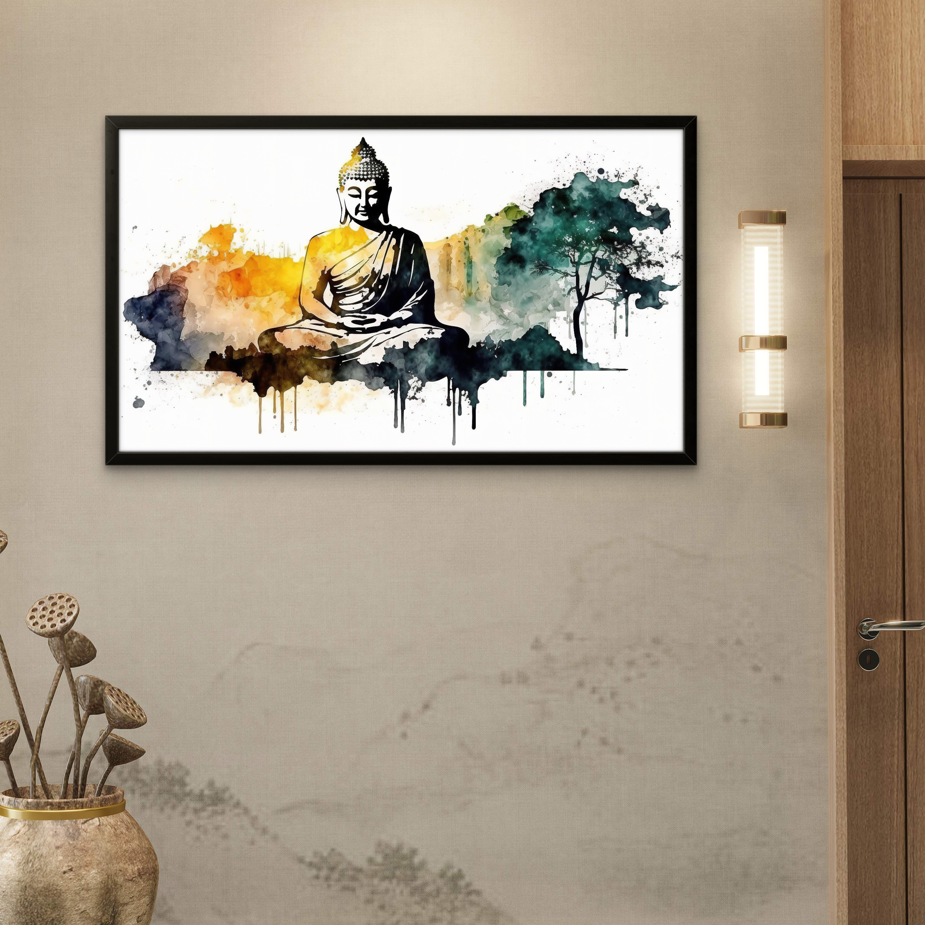 Gautam Buddha 3D Peace on Canvas