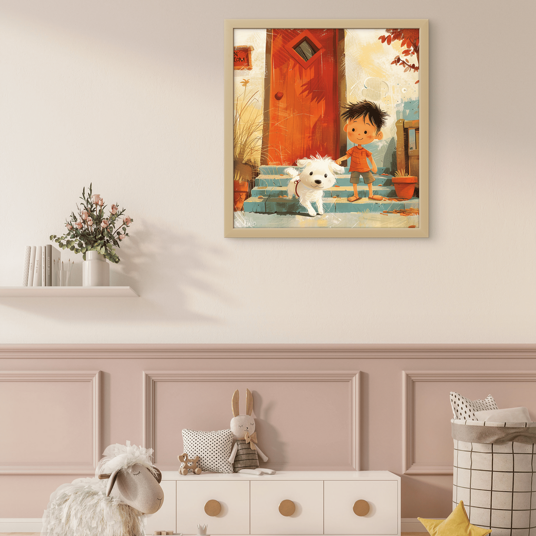 Boy playing with Dog