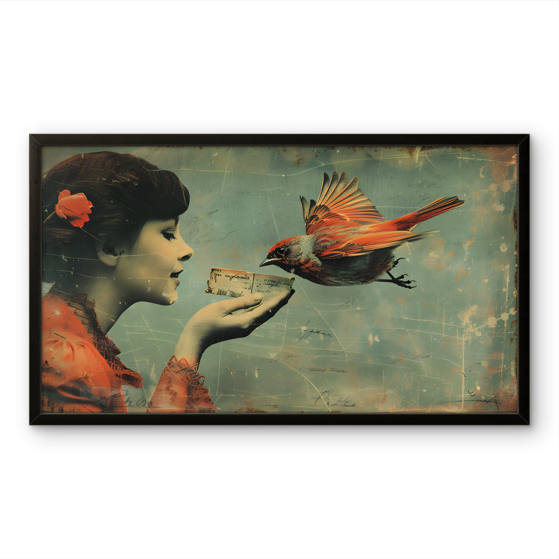 Elegant Woman with Bird