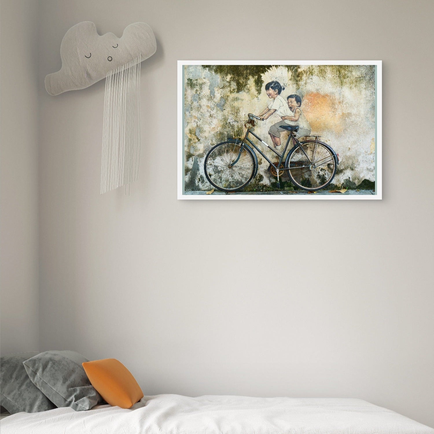 Siblings riding Bicycle