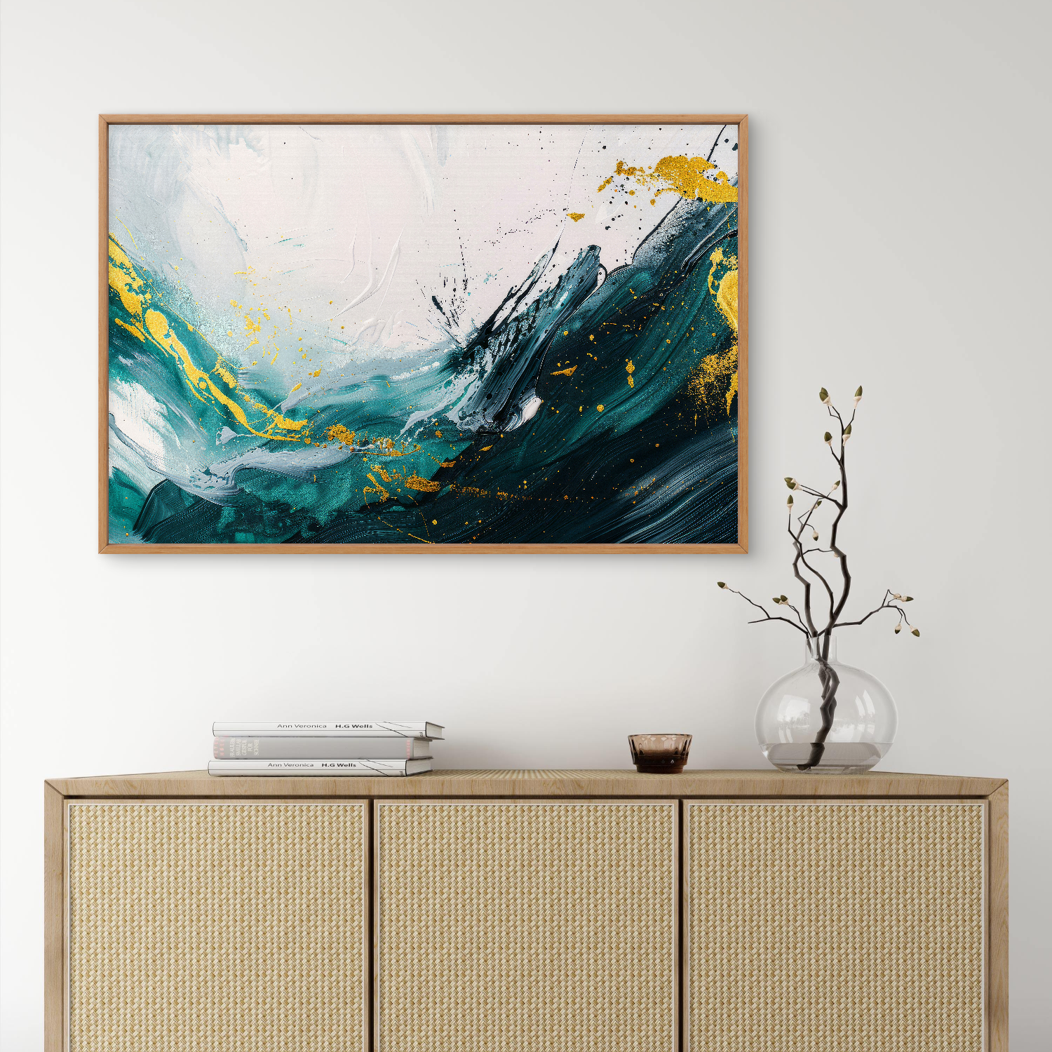 Green and White Splash Art