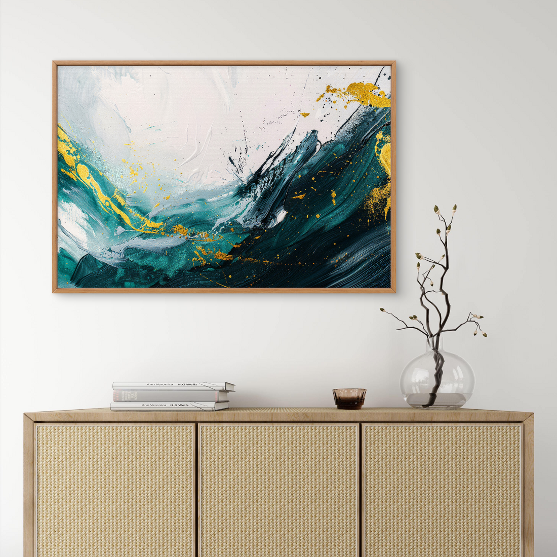 Green and White Splash Art