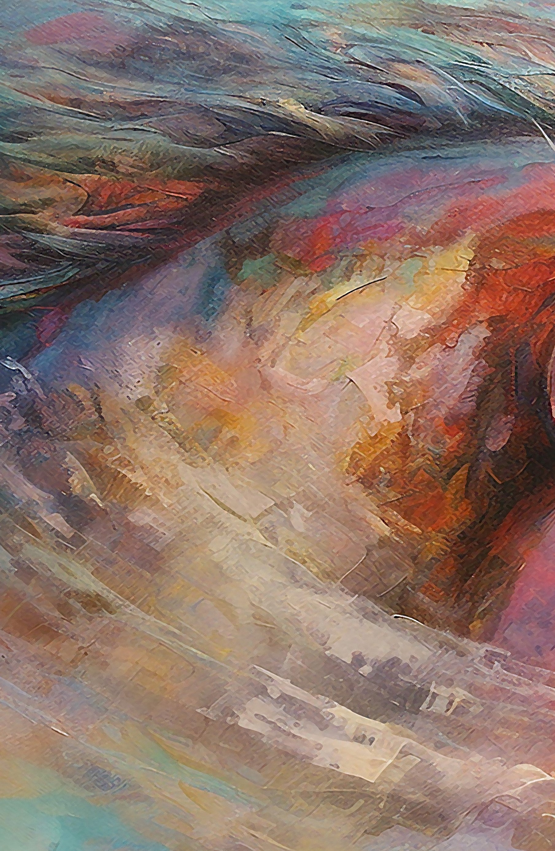 Set of 3 Horse Rainbow Abstract