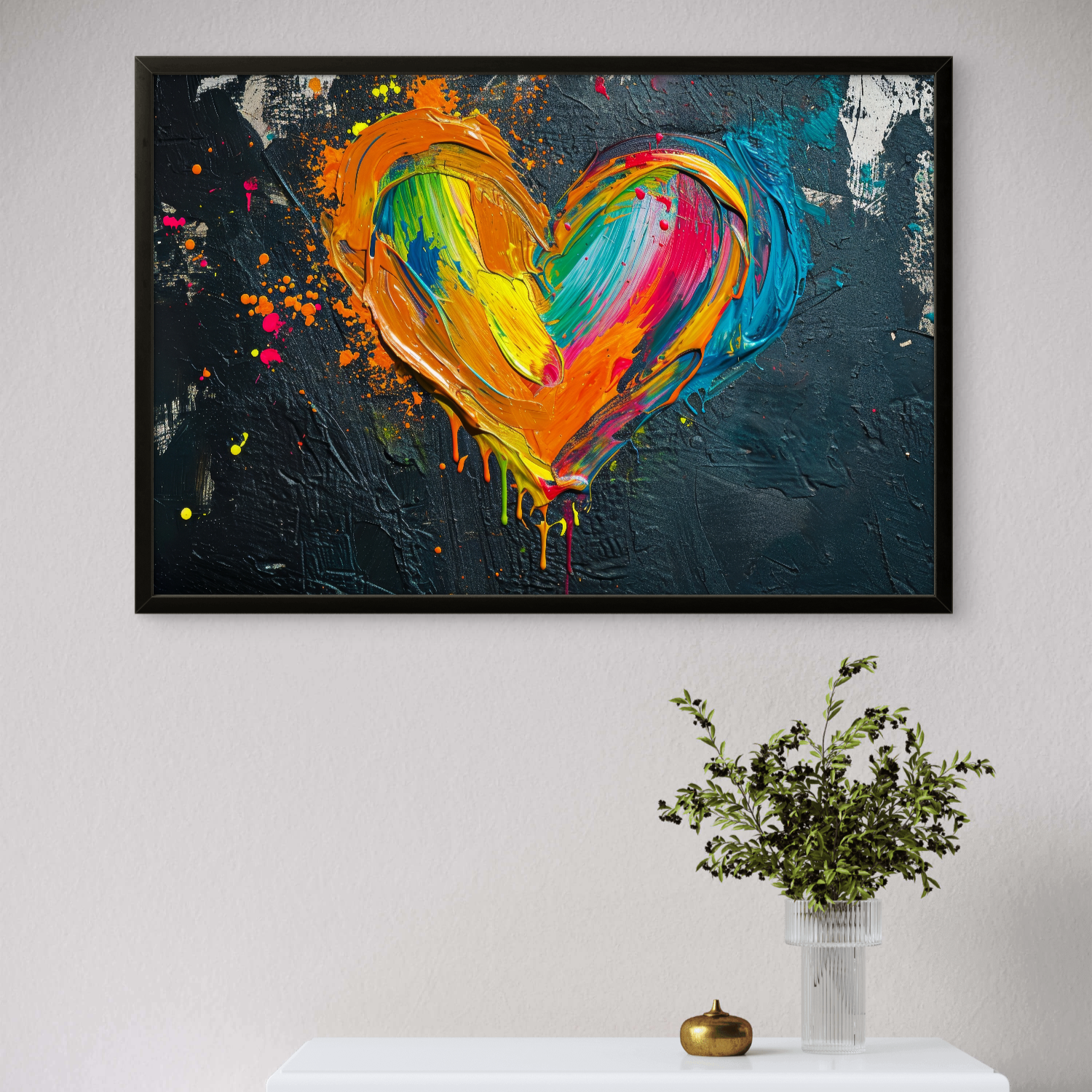 Colourful Heart abstract Luxury Painting on Canvas