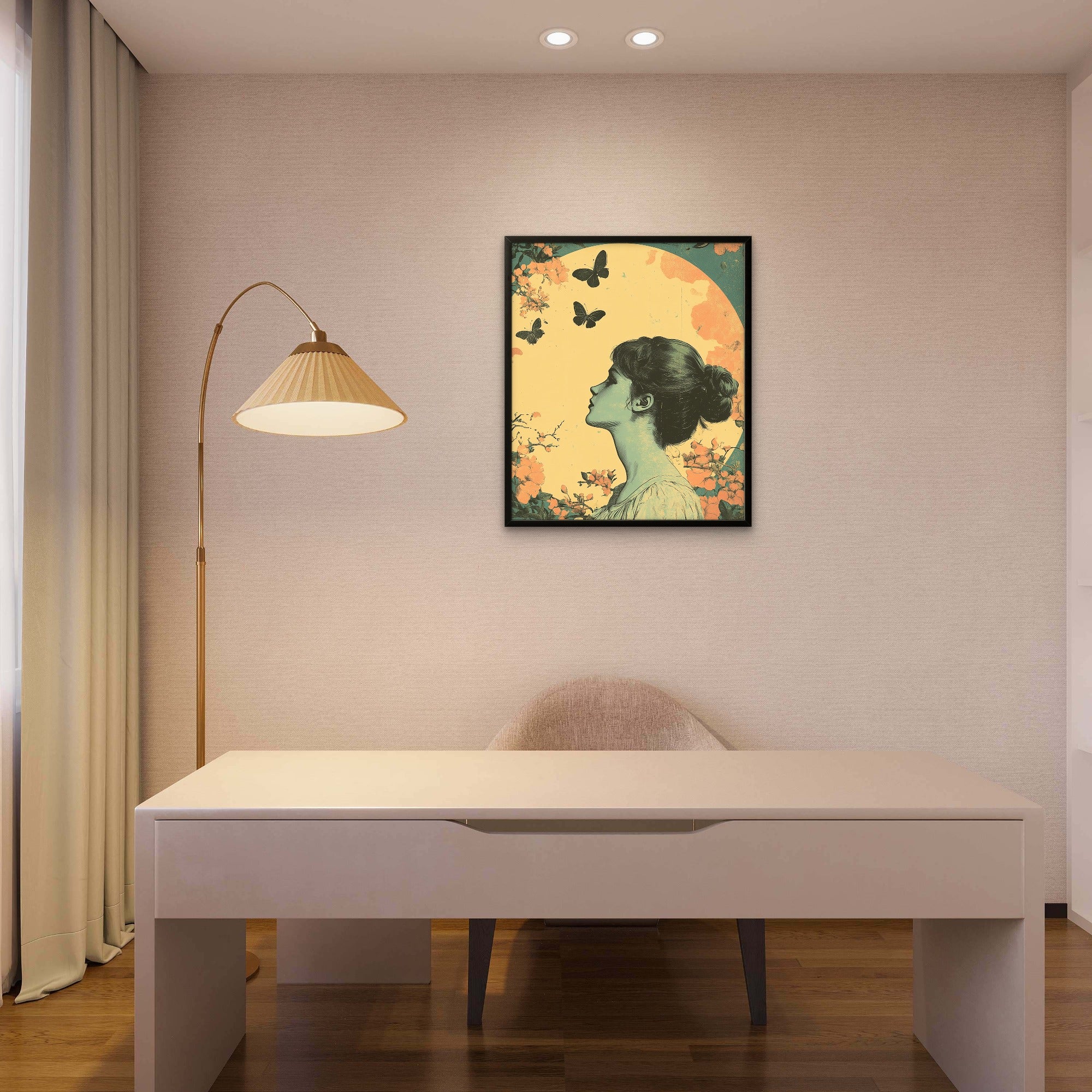 Vintage Woman with Butterfly