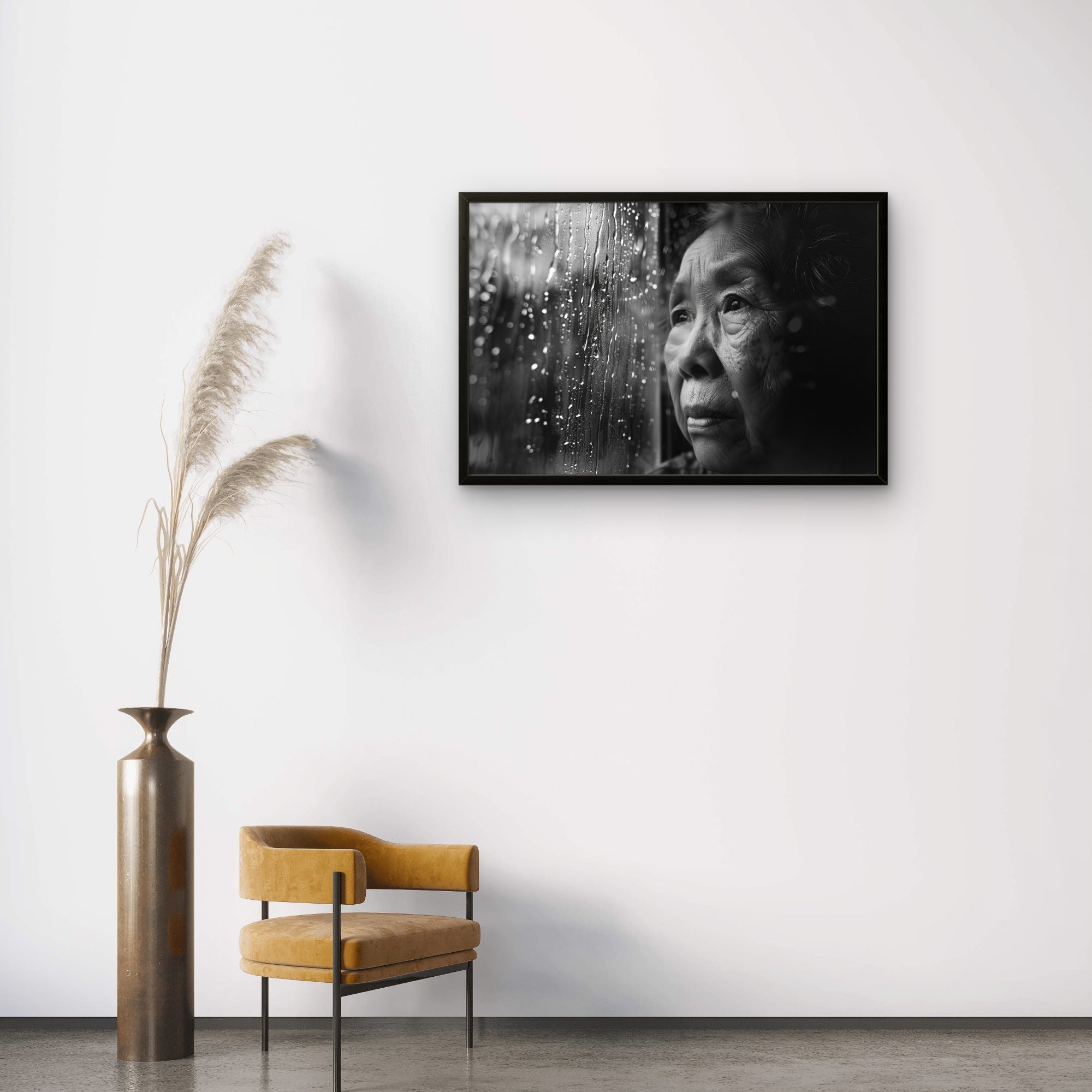 Old Women Rainy Path