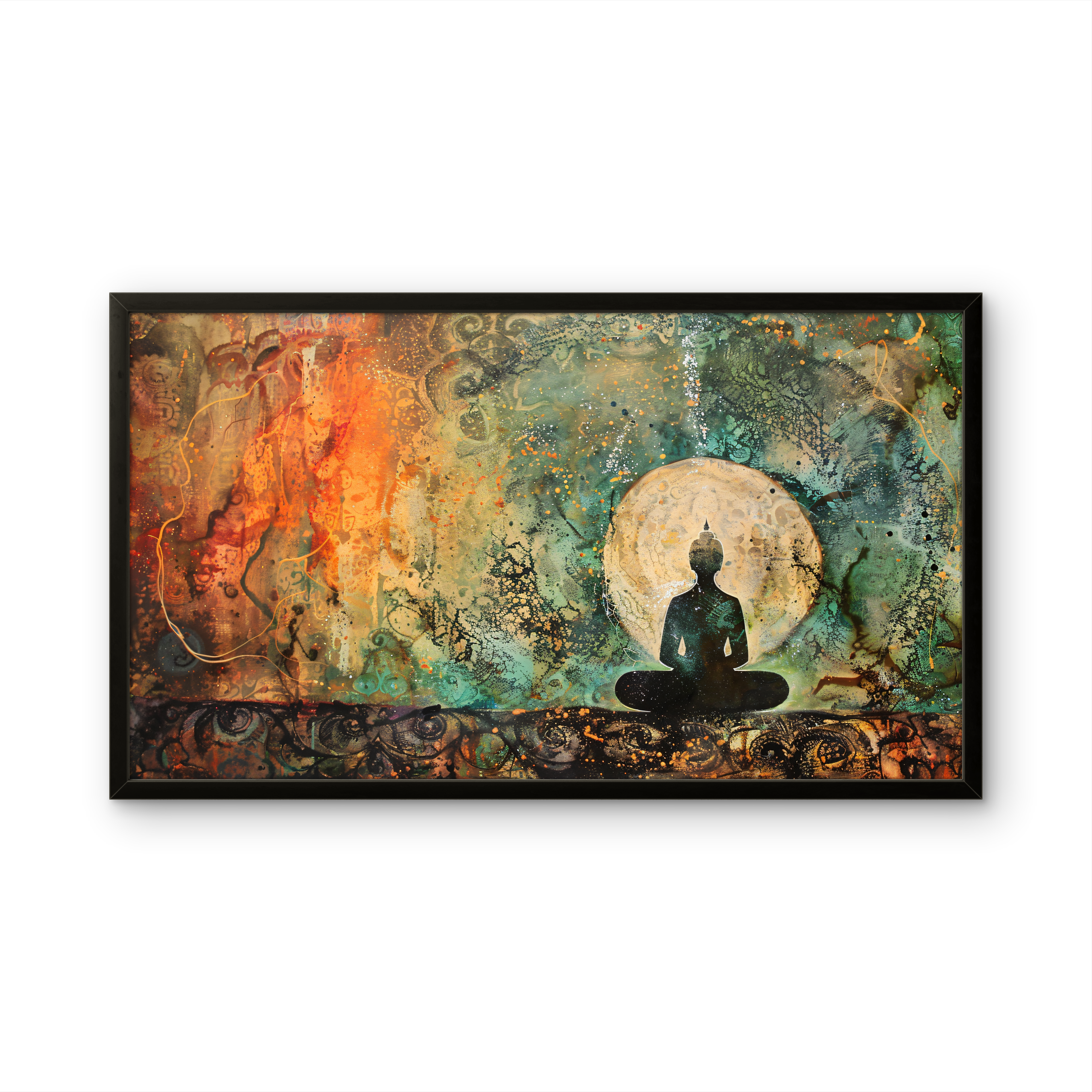 Gautam Buddha Texture Feel Peace on Canvas