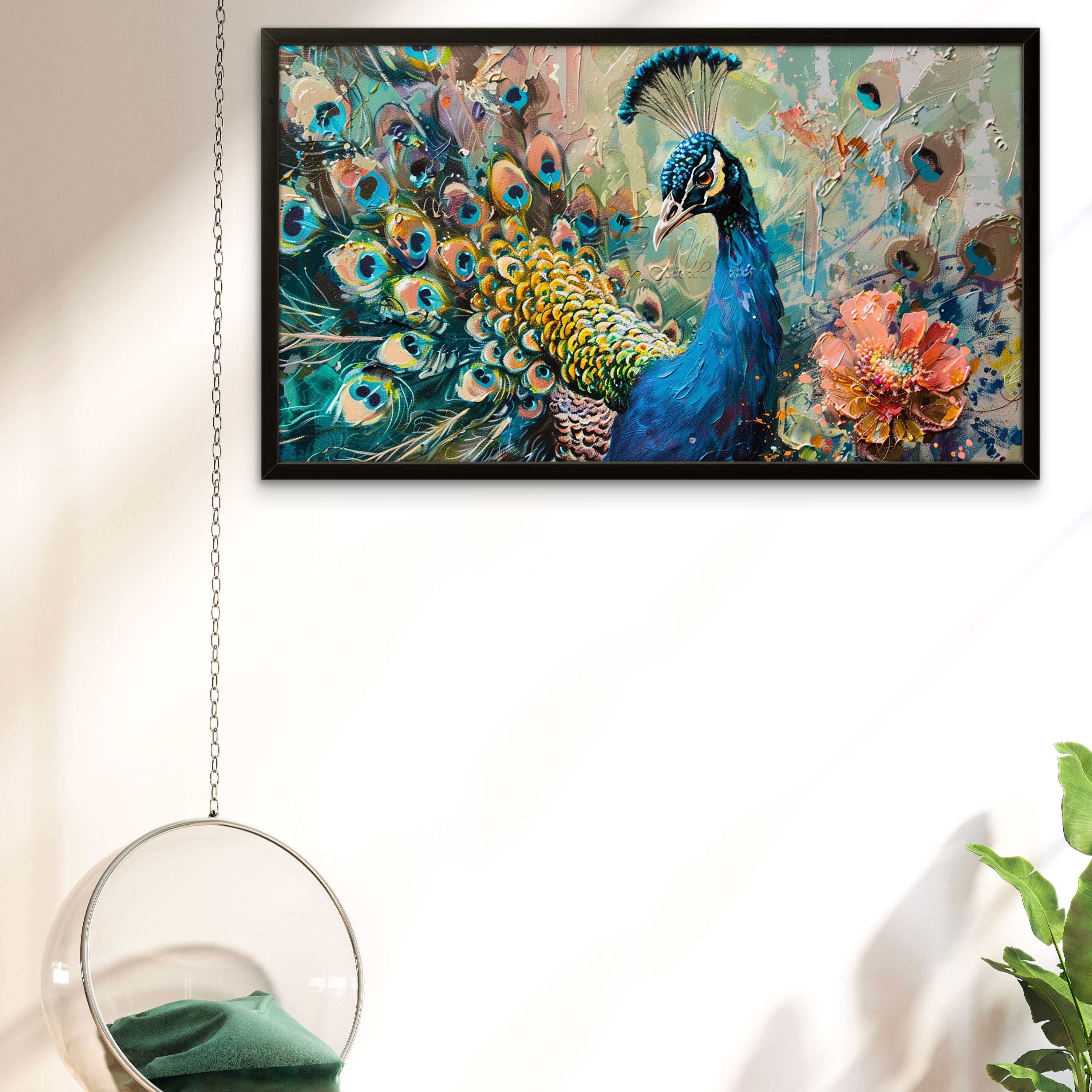 Peacock with Open Feathers