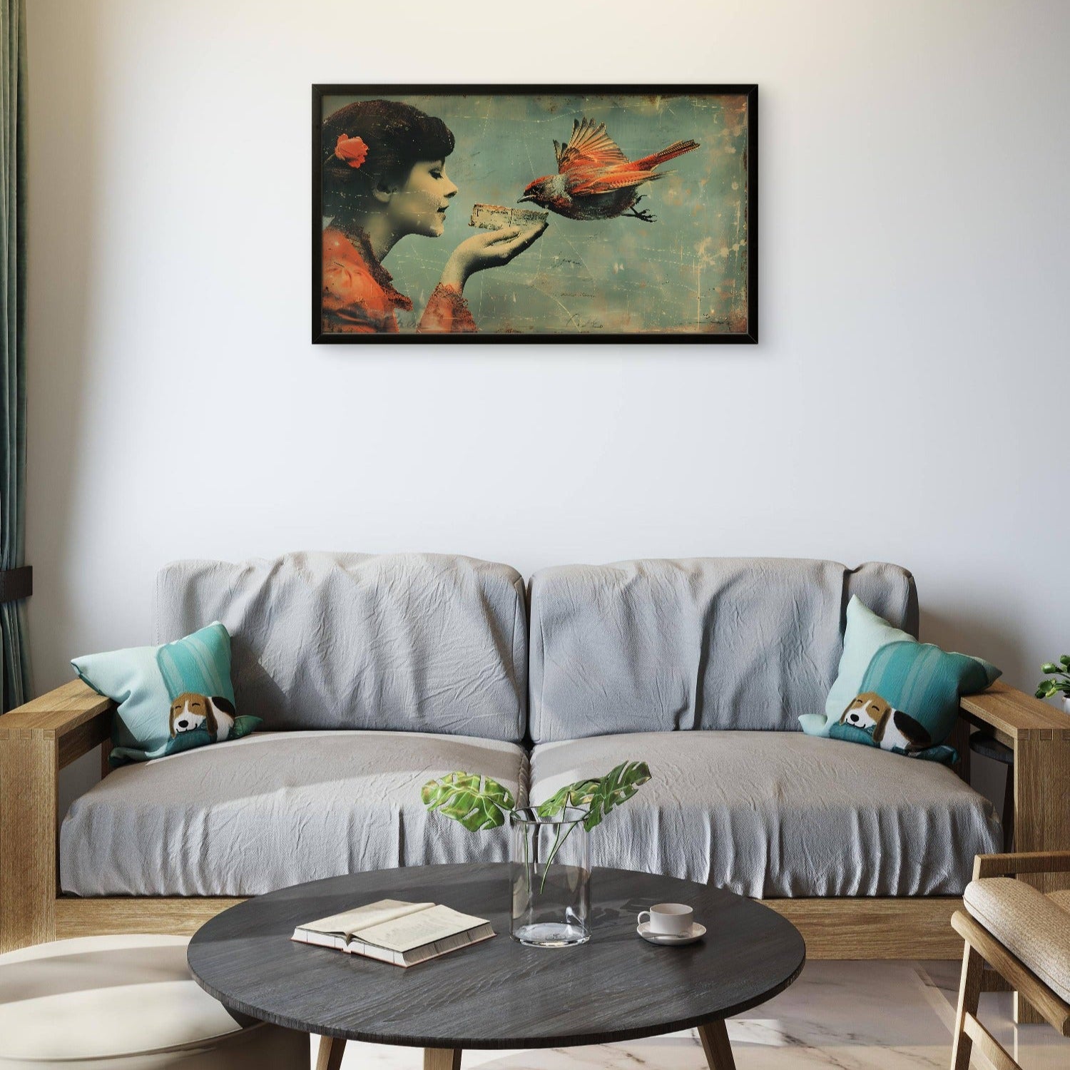 Elegant Woman with Bird