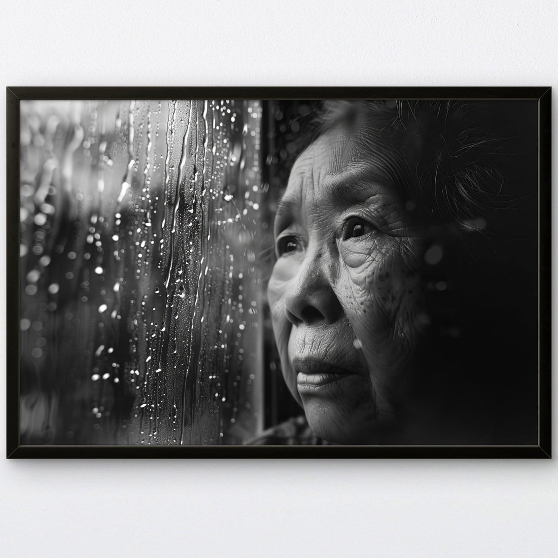 Old Women Rainy Path