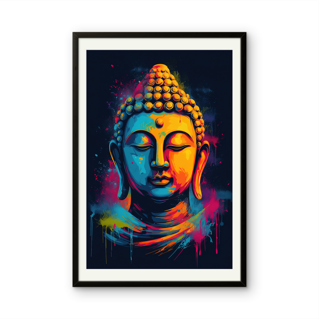Gautam Buddha Colourful Peace Abstract Art on Canvas