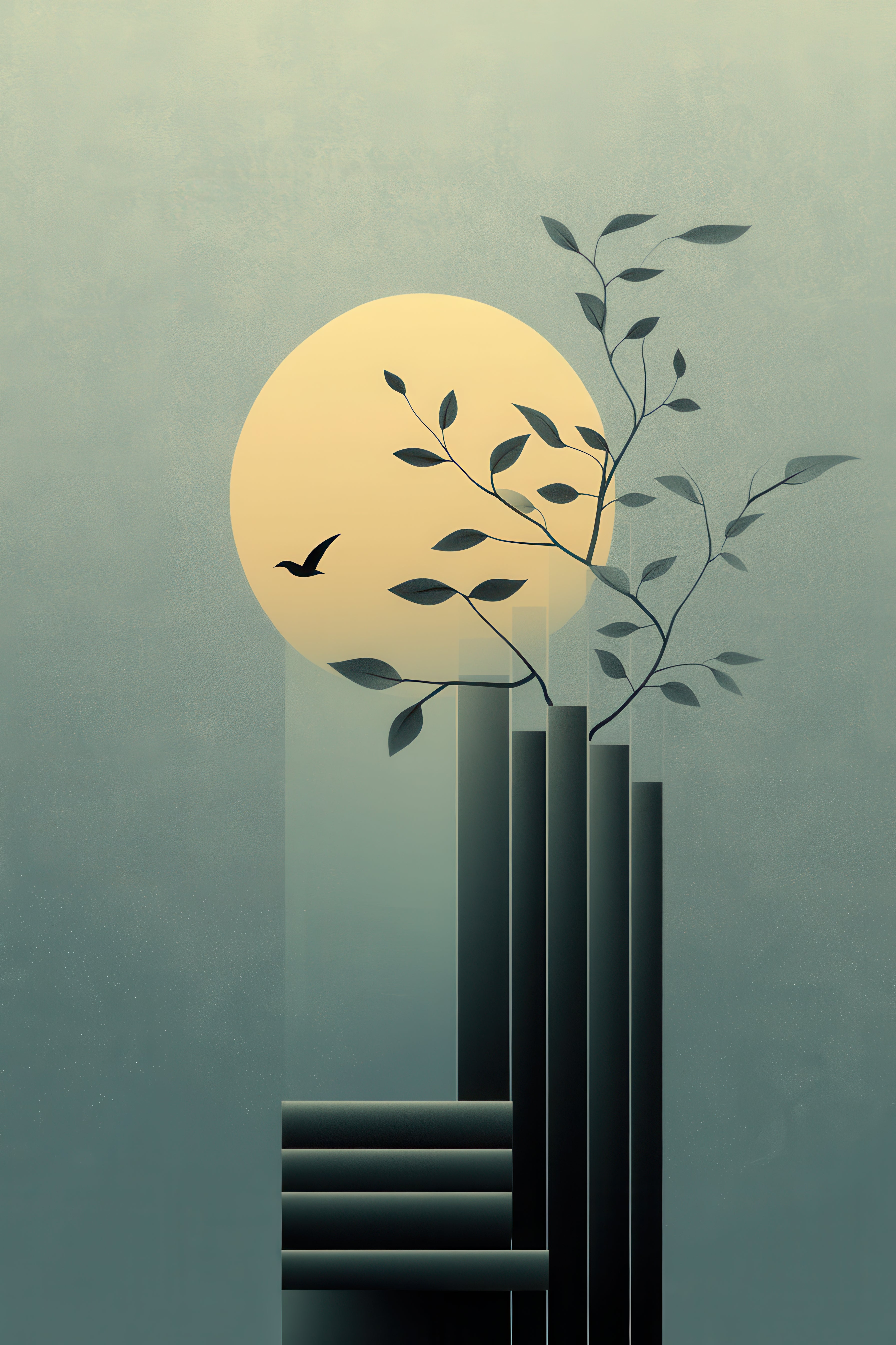 Moonlight Lunar calm Serenity Canvas