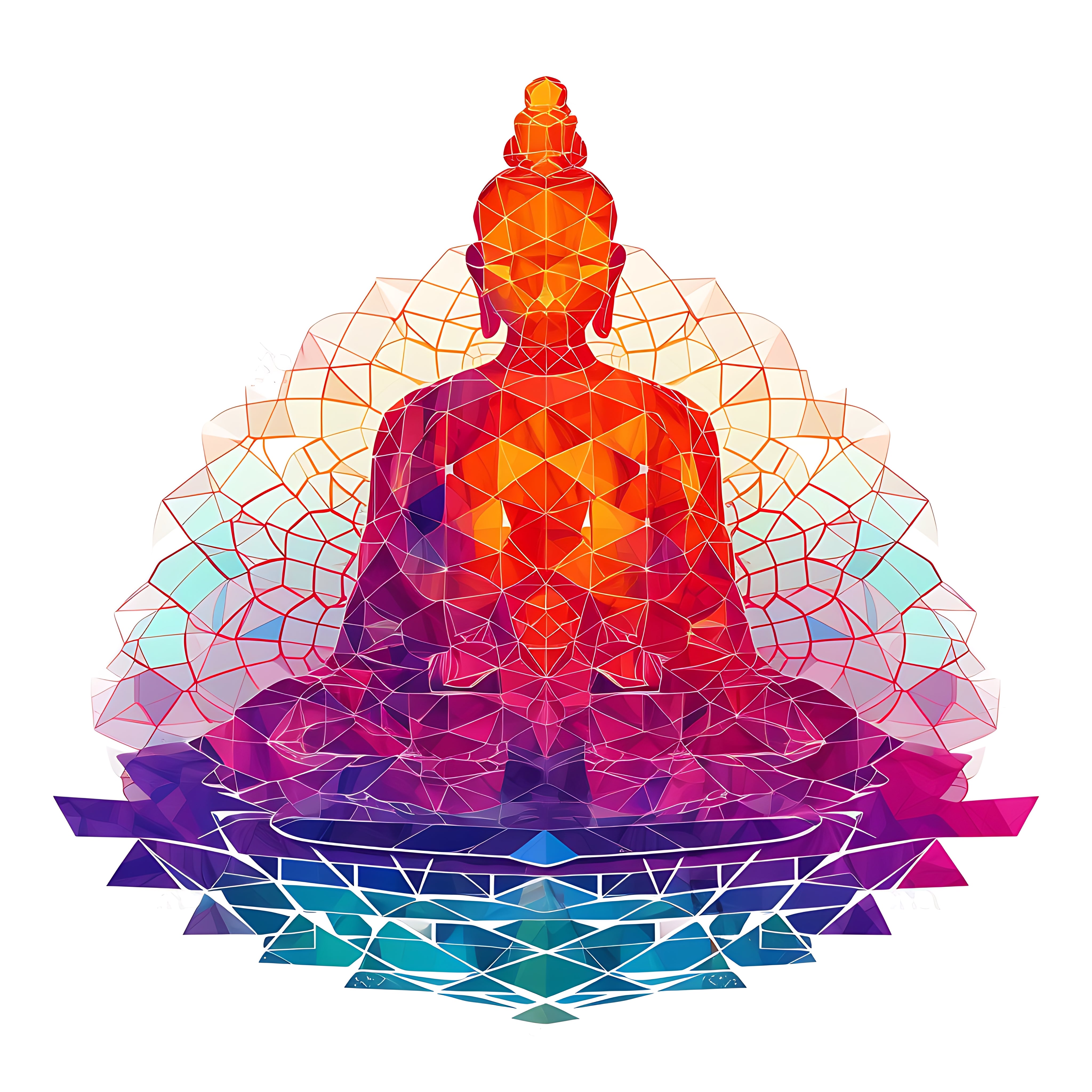 Gautam Buddha Colourful Peace art on Canvas