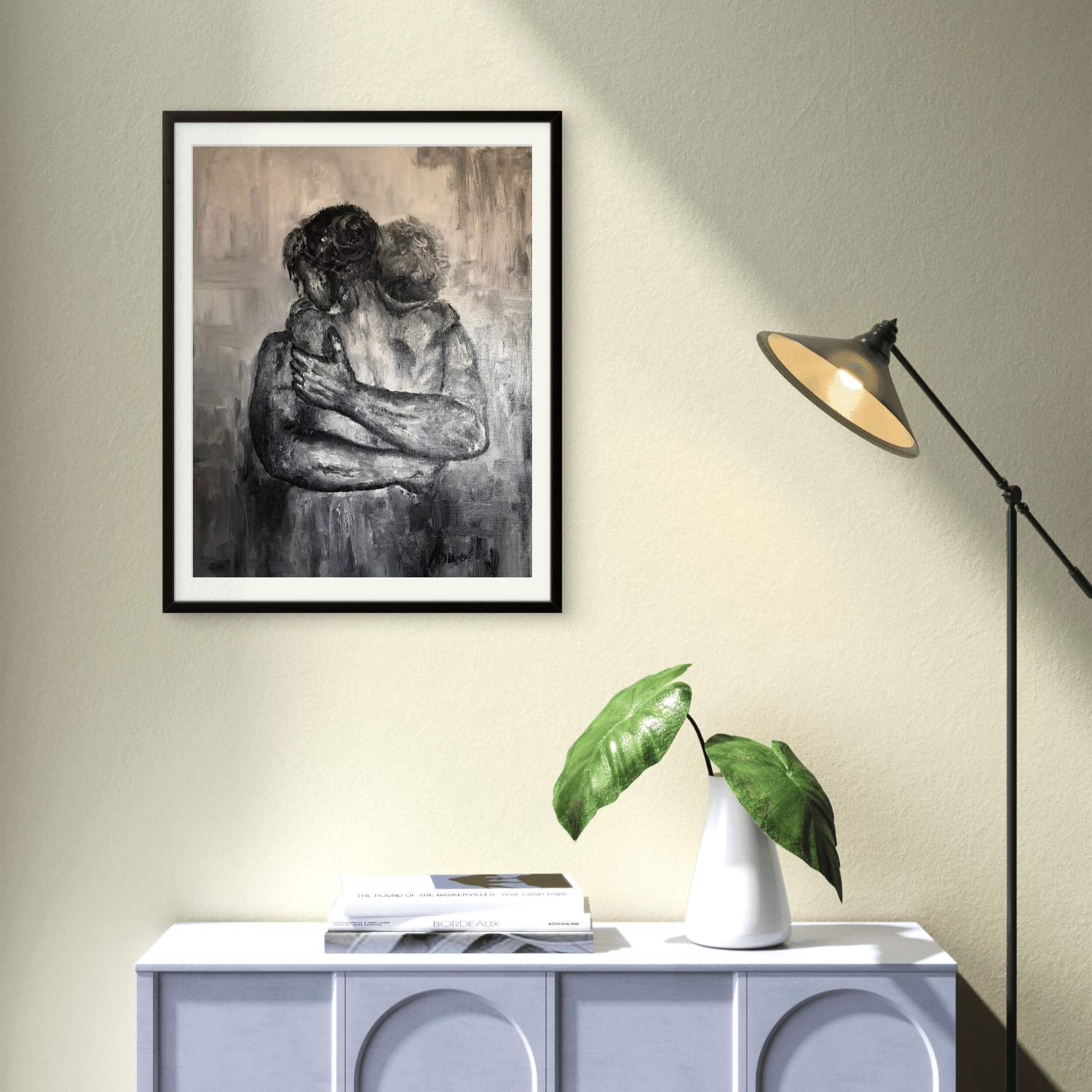 Couple Hug Dark Art Portrait