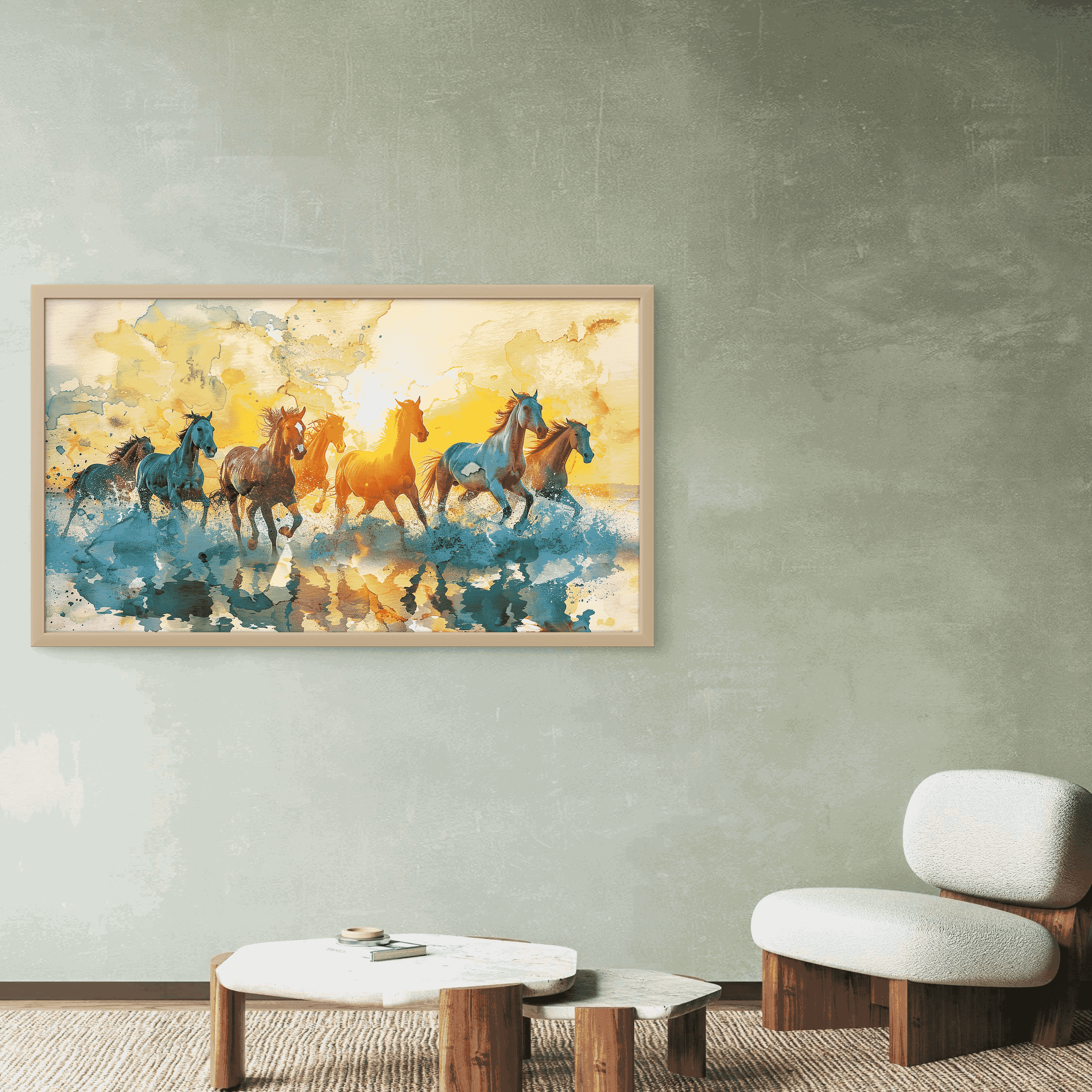 Running Horses in Water