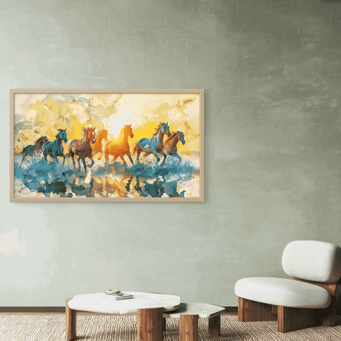 Running Horses in Water