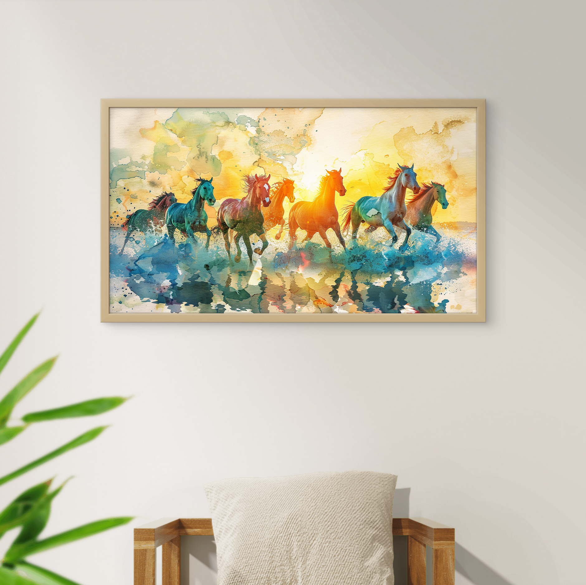 Running Horses in Water