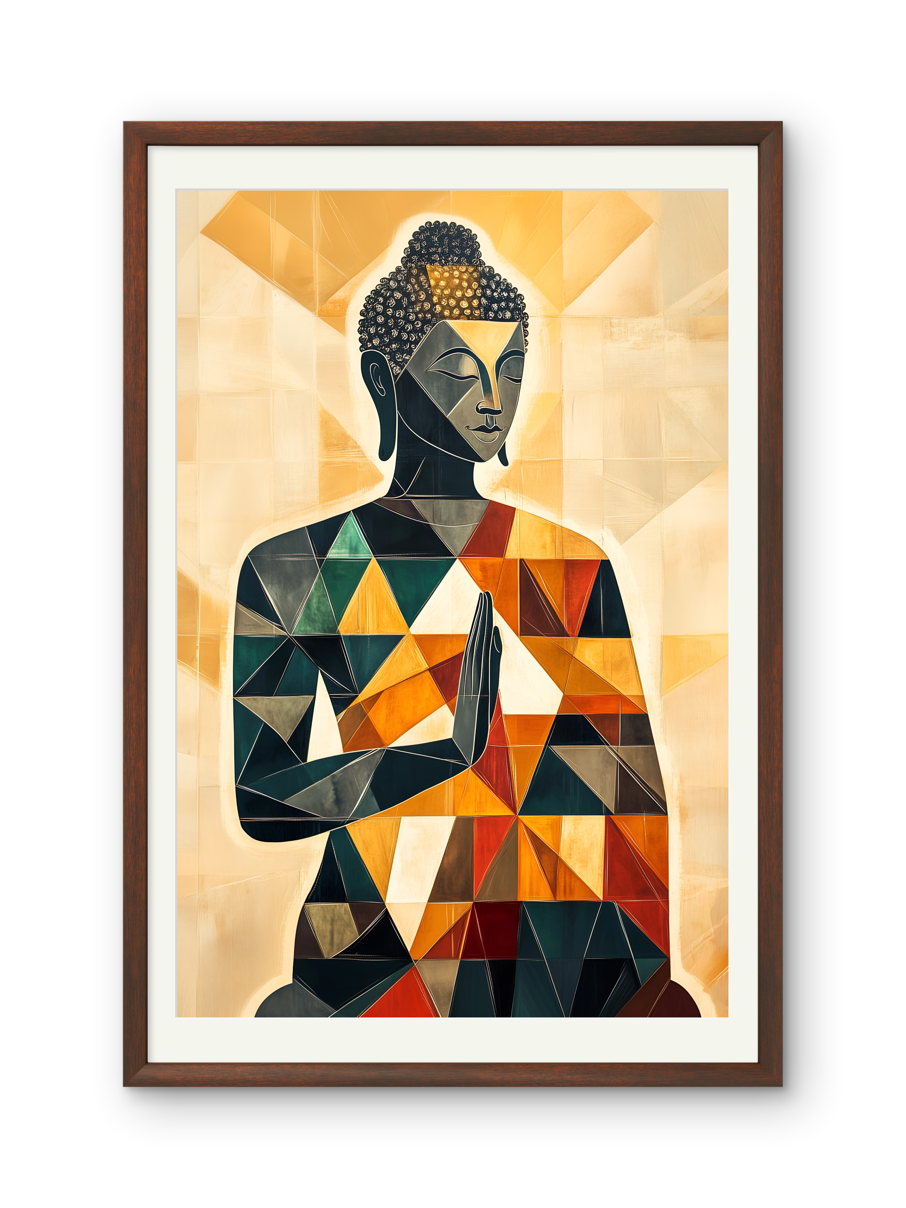 Gautam Buddha Geometrical Peace on Canvas