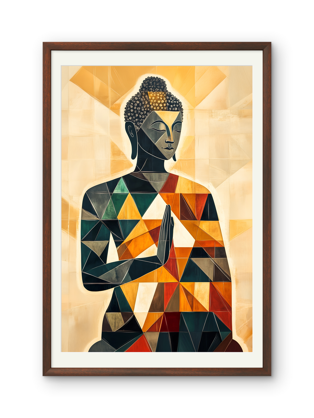 Gautam Buddha Geometrical Peace on Canvas
