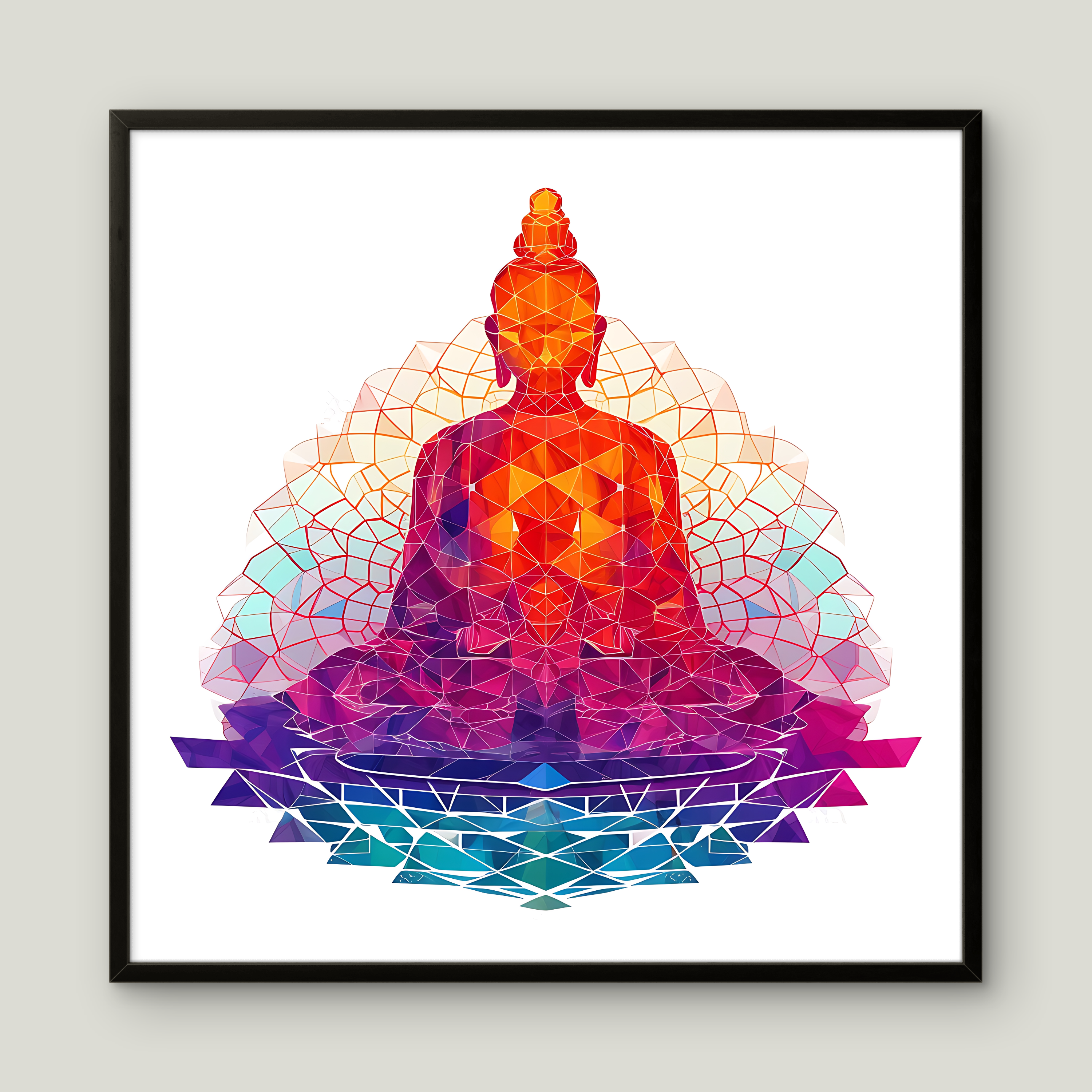 Gautam Buddha Colourful Peace art on Canvas