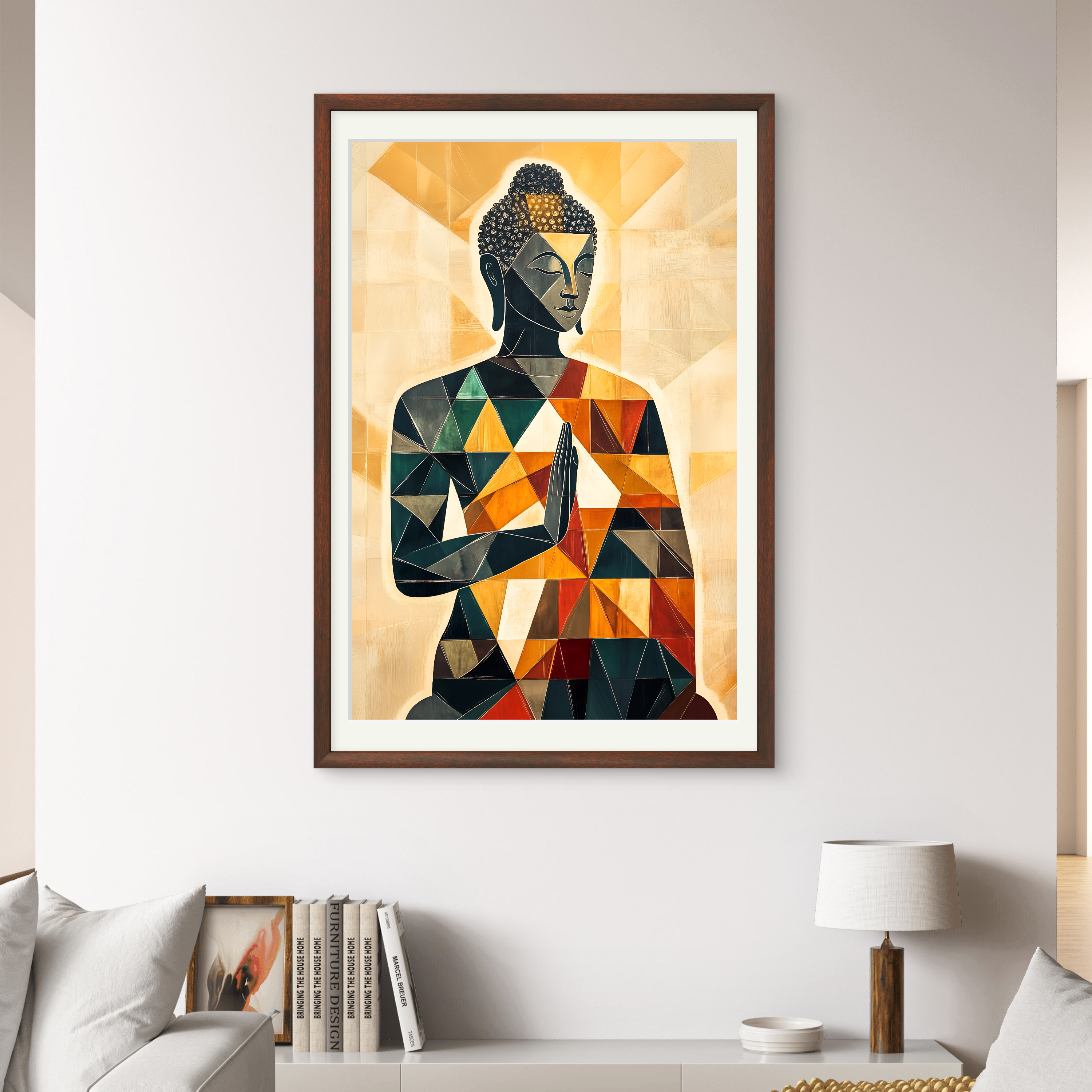 Gautam Buddha Geometrical Peace on Canvas