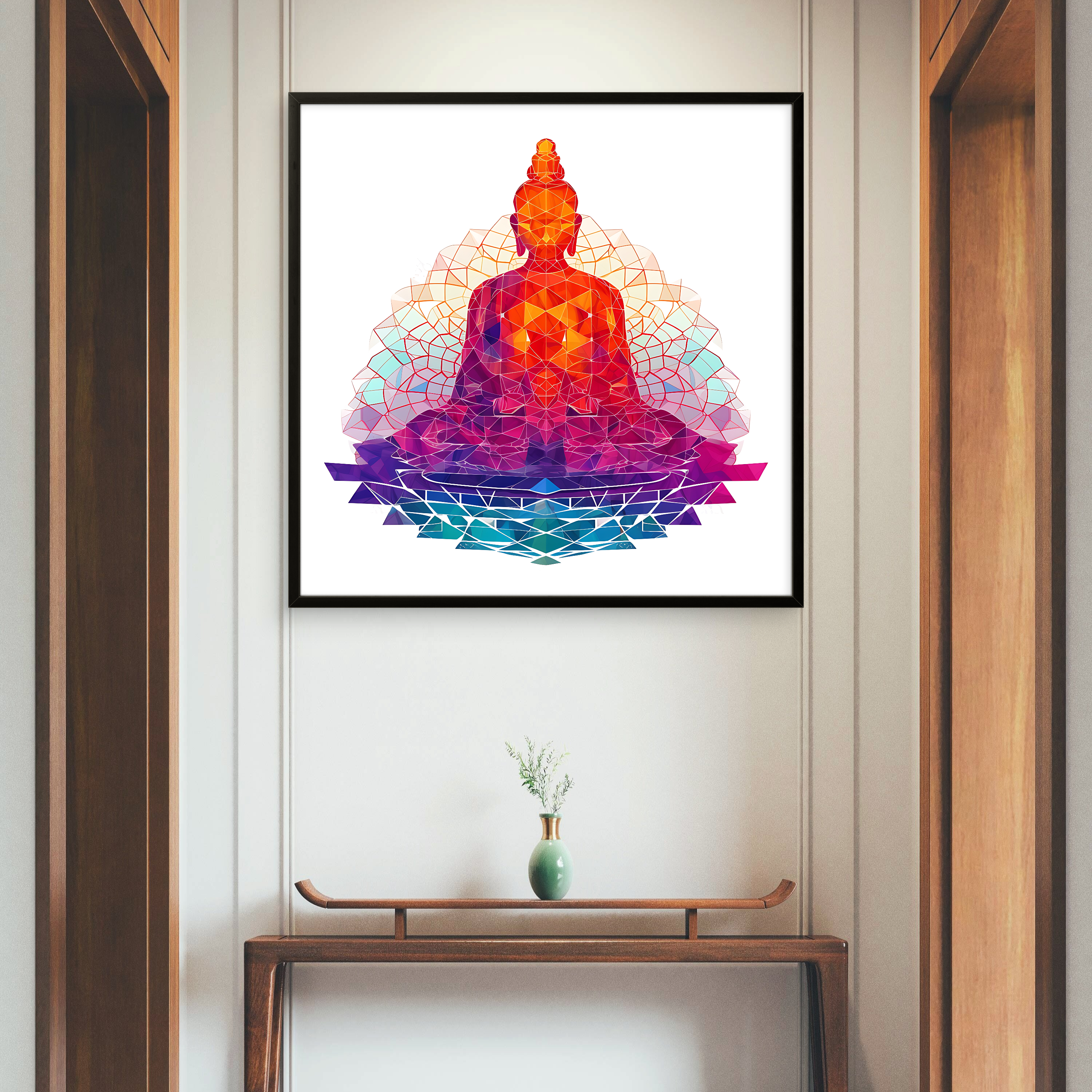 Gautam Buddha Colourful Peace art on Canvas