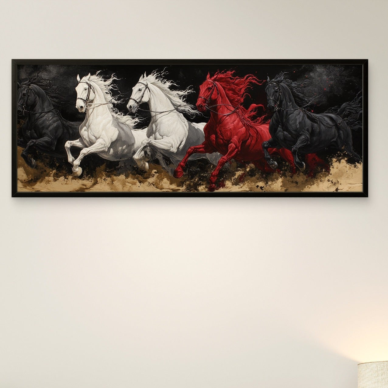 Red Black White Horses
