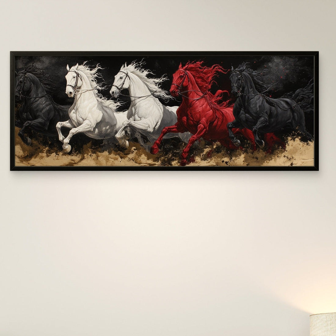 Red Black White Horses