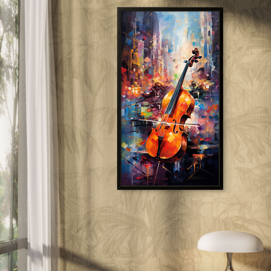 Black Background with Cello Portrait