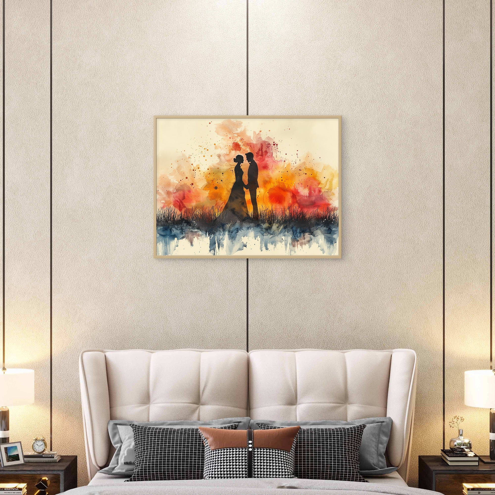 Couple Minimalist Watercolour Art