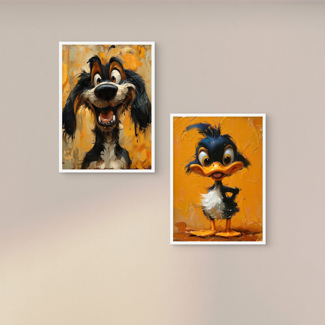 Set of 2 Funny Dog and Duck