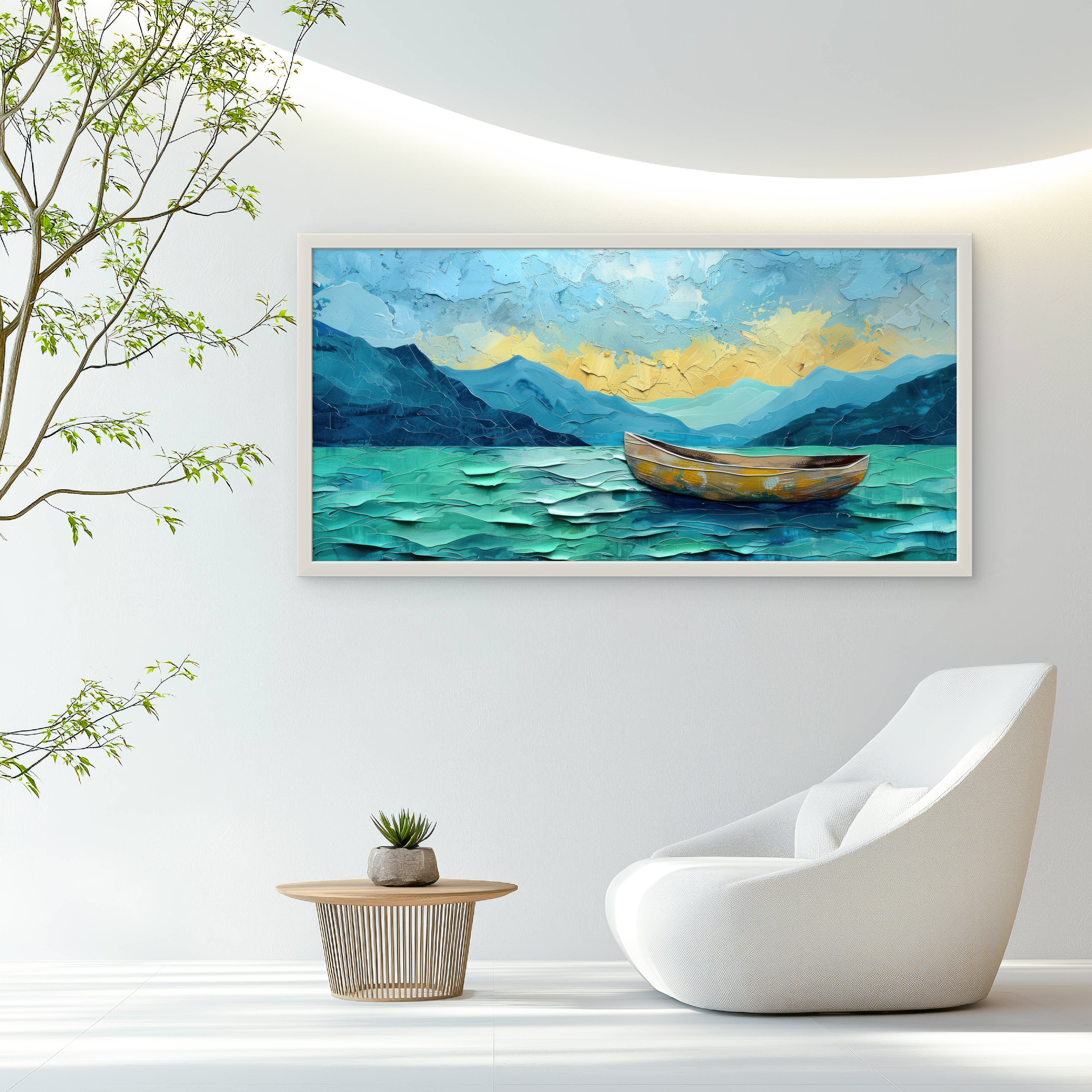 Elite Boat art Painting on Canvas