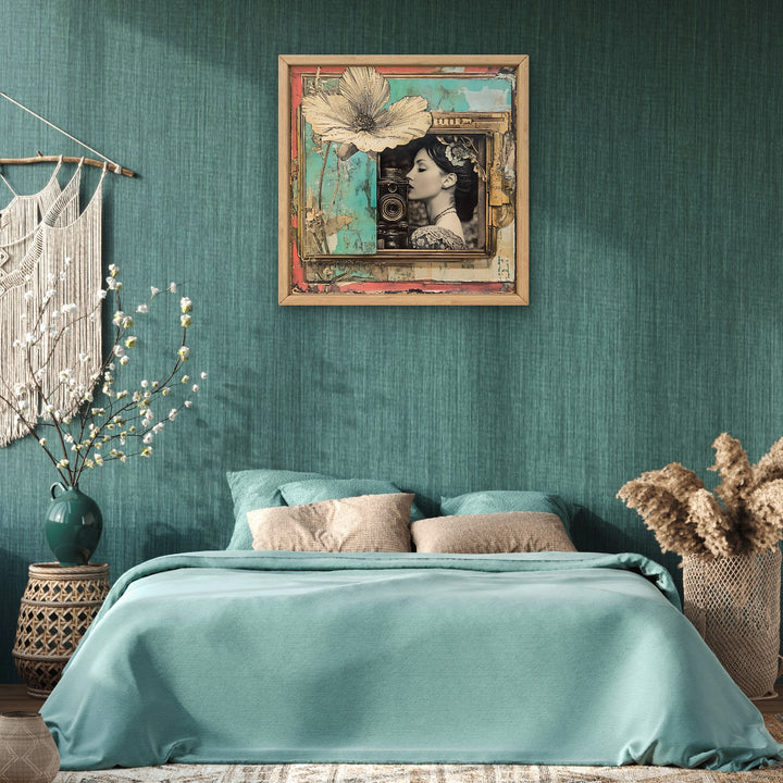 Vintage Woman holding Camera