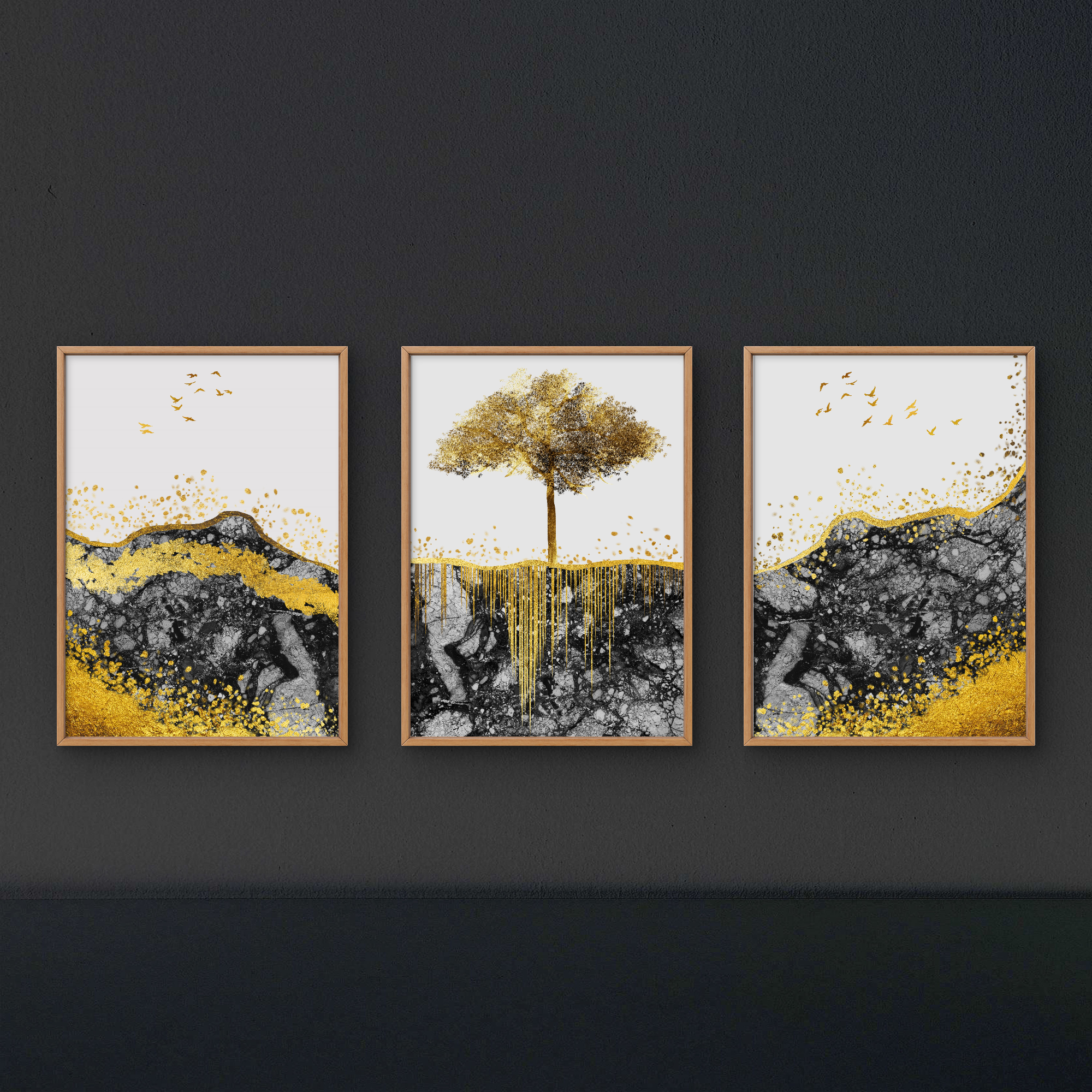 Set of 3 Growing Yellow Tree