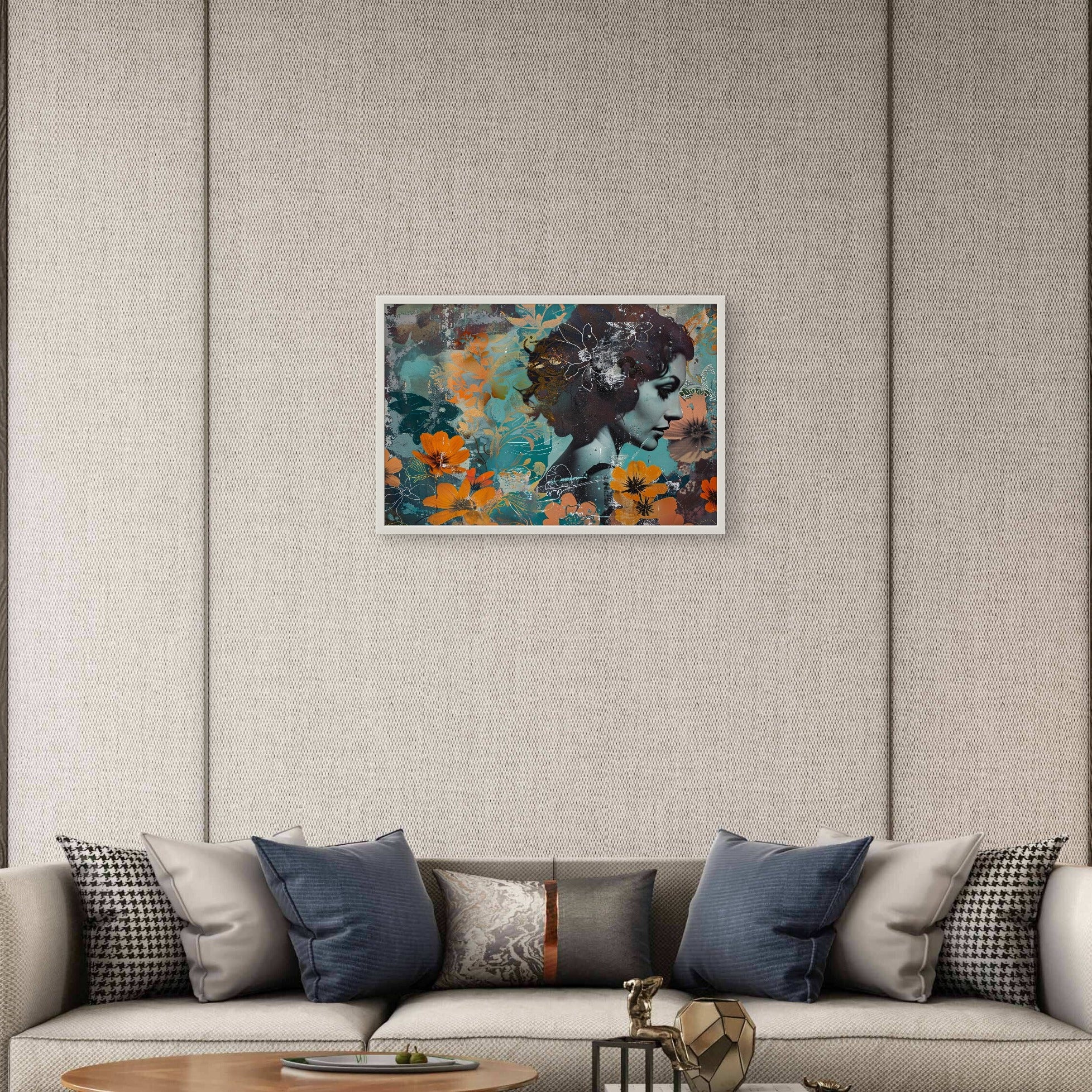 Side Lady Art with Flowers