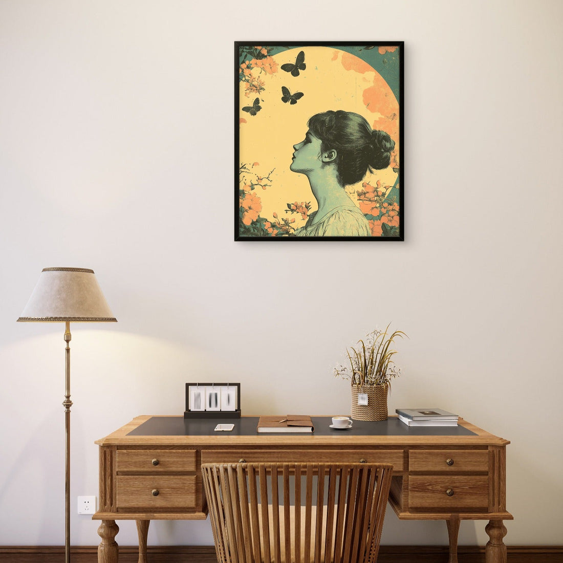 Vintage Woman with Butterfly