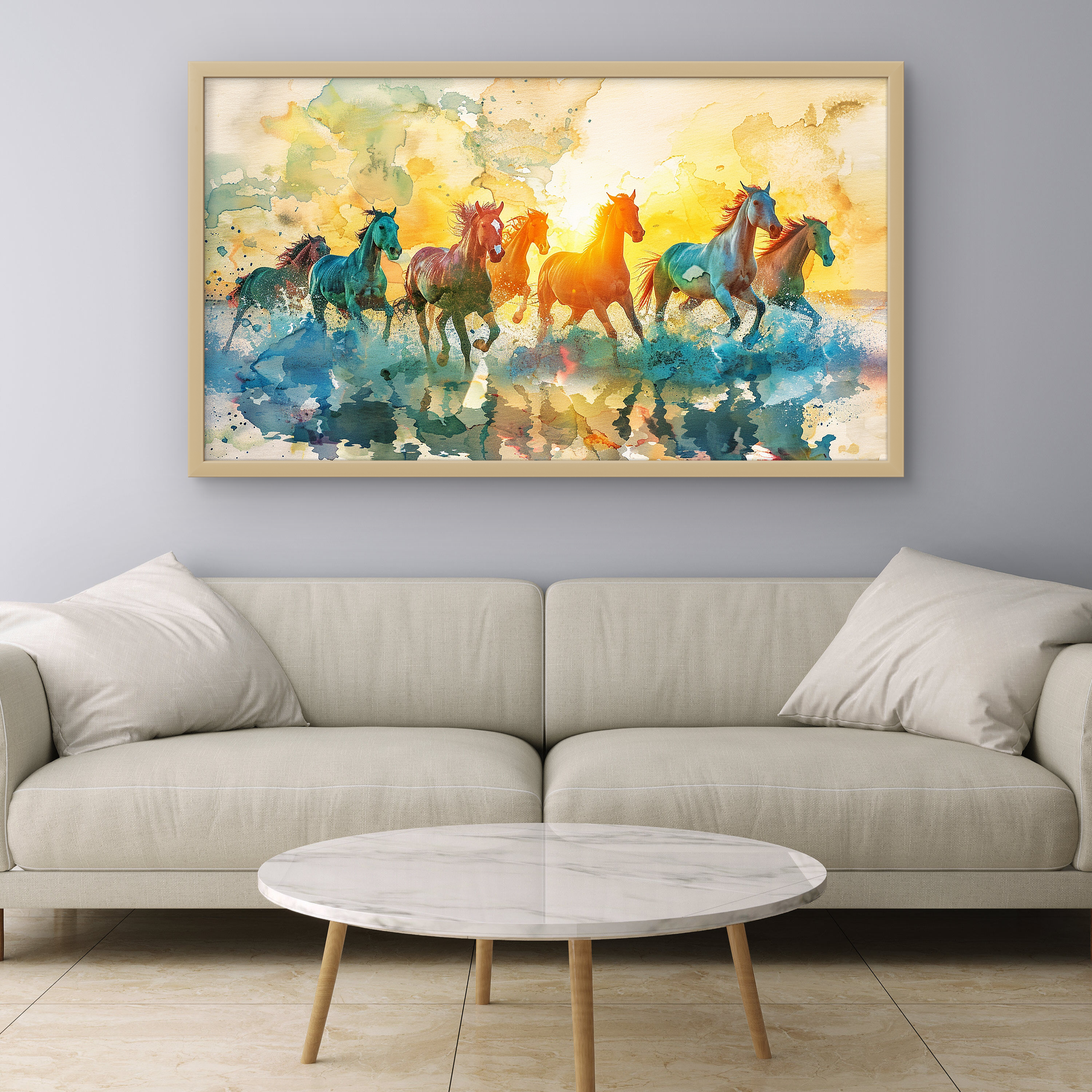 Running Horses in Water