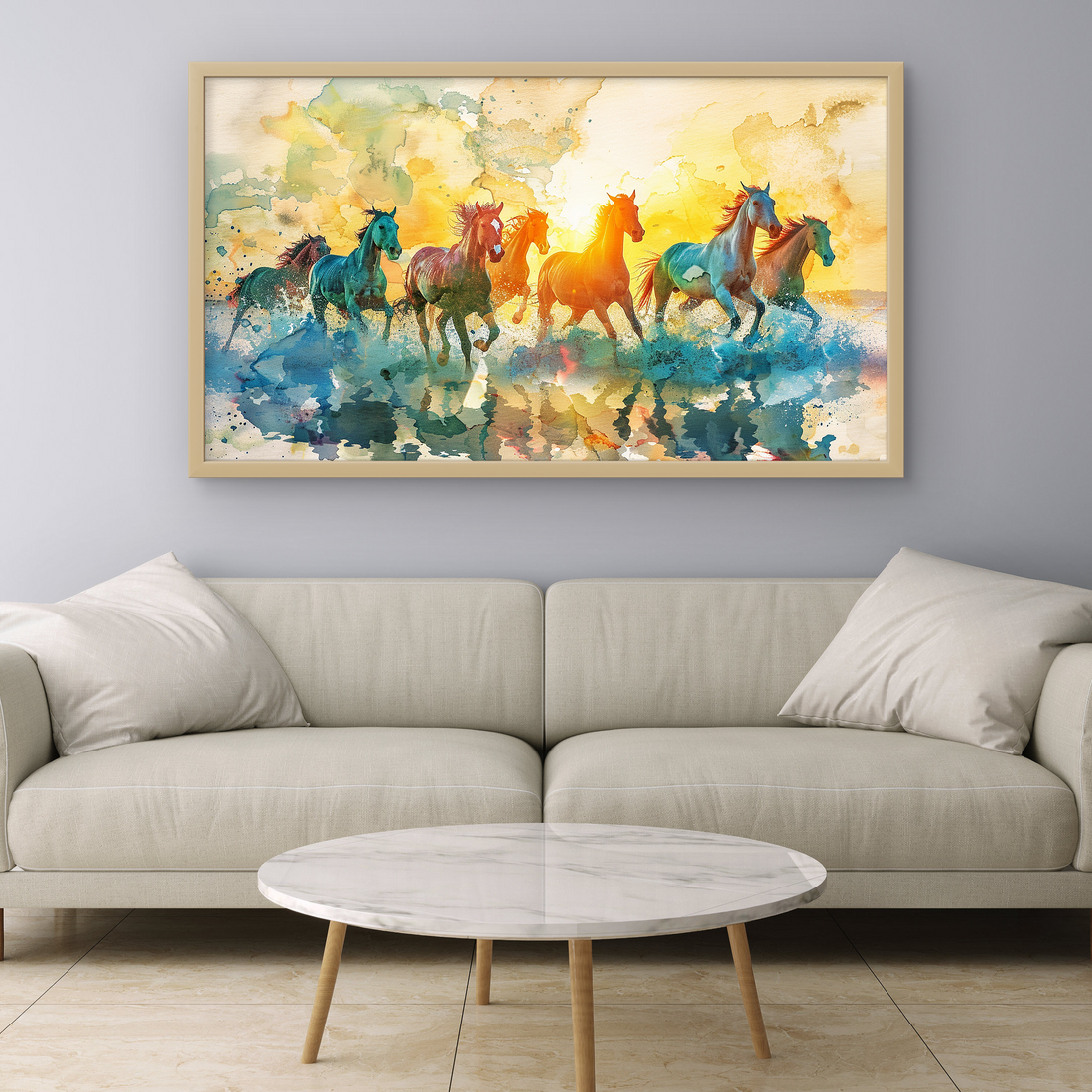 Running Horses in Water