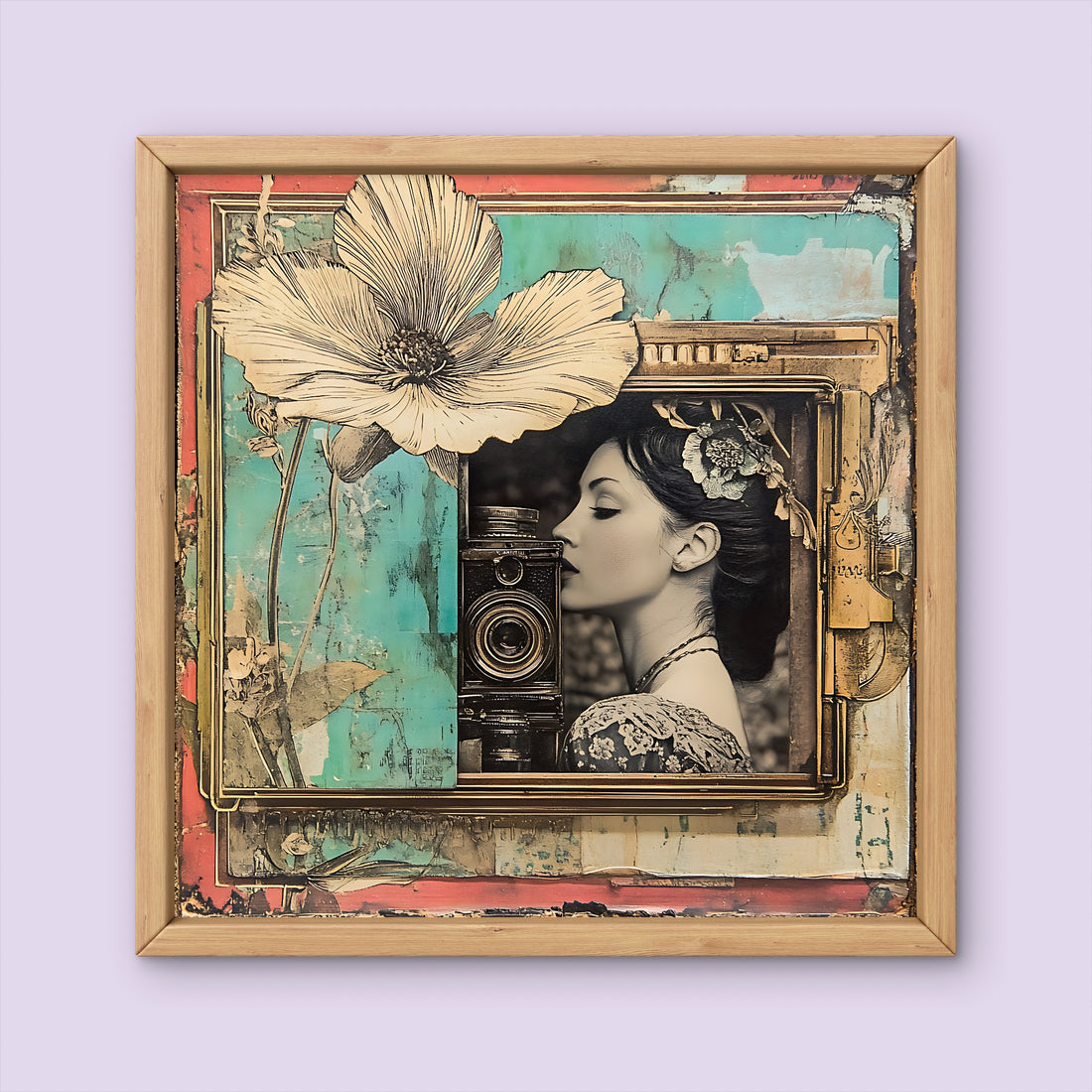 Vintage Woman holding Camera