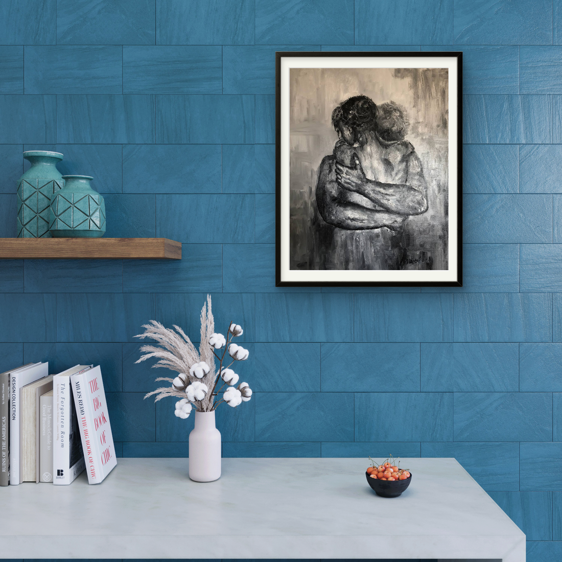 Couple Hug Dark Art Portrait