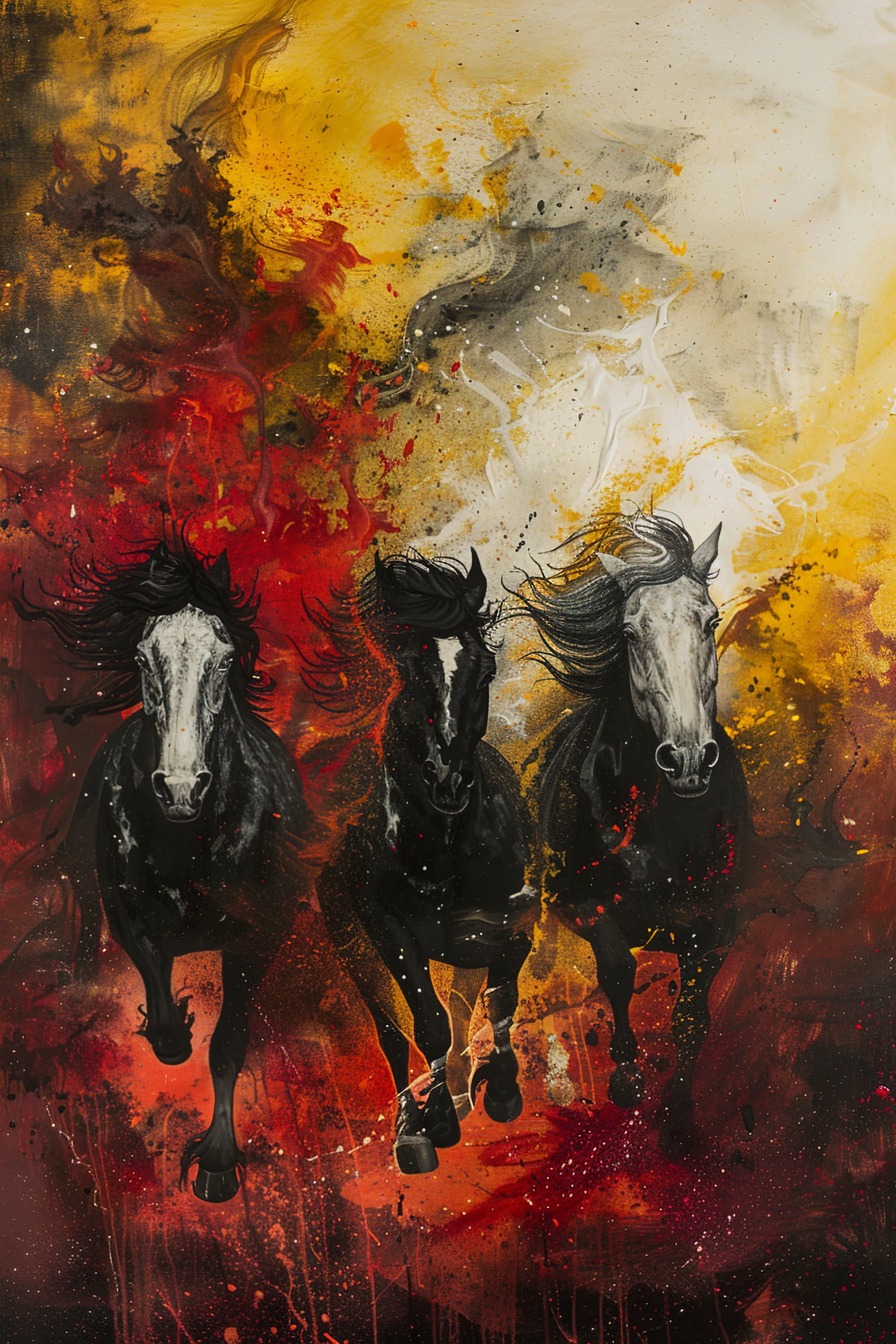 Black Horses Abstract