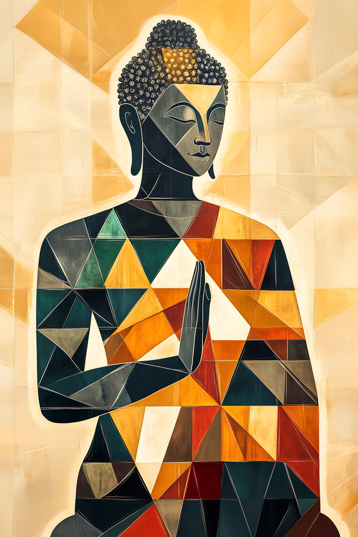 Gautam Buddha Geometrical Peace on Canvas